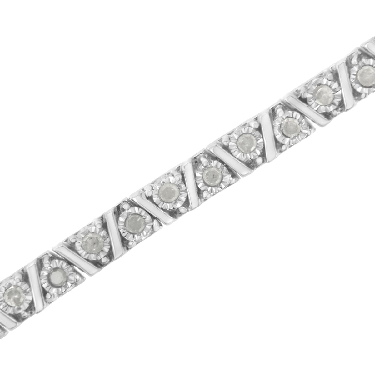 .925 Sterling Silver 1.0 cttw Miracle-Set Diamond Tennis Bracelet (I-J Color, I3 Clarity) - 7.25&quot; - LinkagejewelrydesignLinkagejewelrydesign