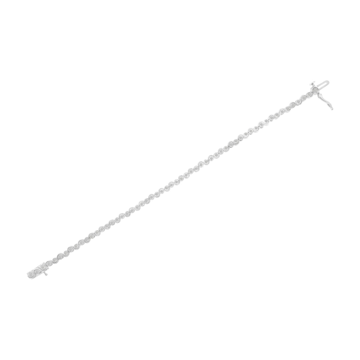 .925 Sterling Silver 1.0 cttw Miracle-Set Diamond &quot;U&quot; Link Bracelet(I-J Color, I3 Clarity) -7.25&quot; - LinkagejewelrydesignLinkagejewelrydesign