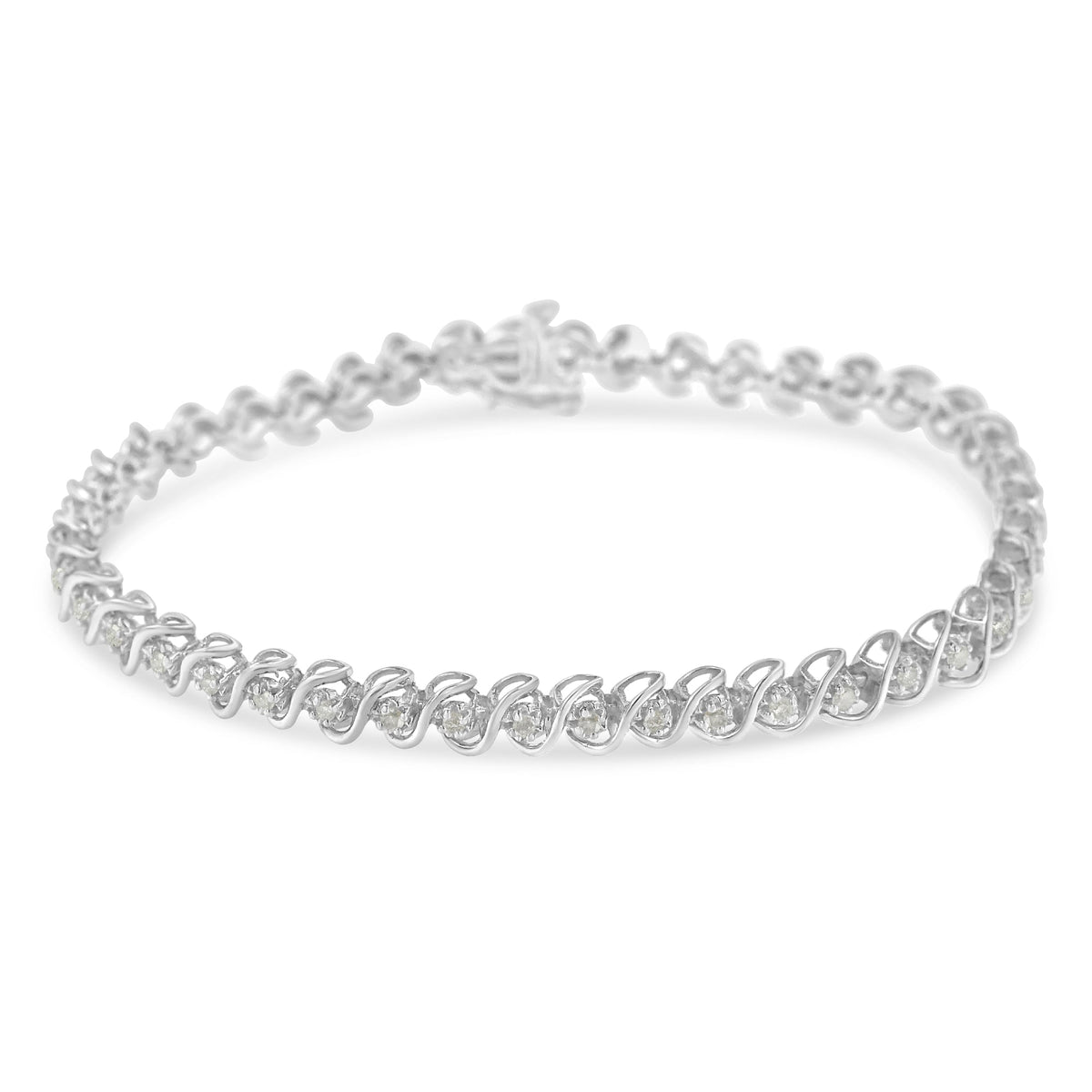 .925 Sterling Silver 1.0 Cttw Round Miracle-Set Diamond 7&quot; Tennis Bracelet (I-J Color, I3 Clarity) - LinkagejewelrydesignLinkagejewelrydesign
