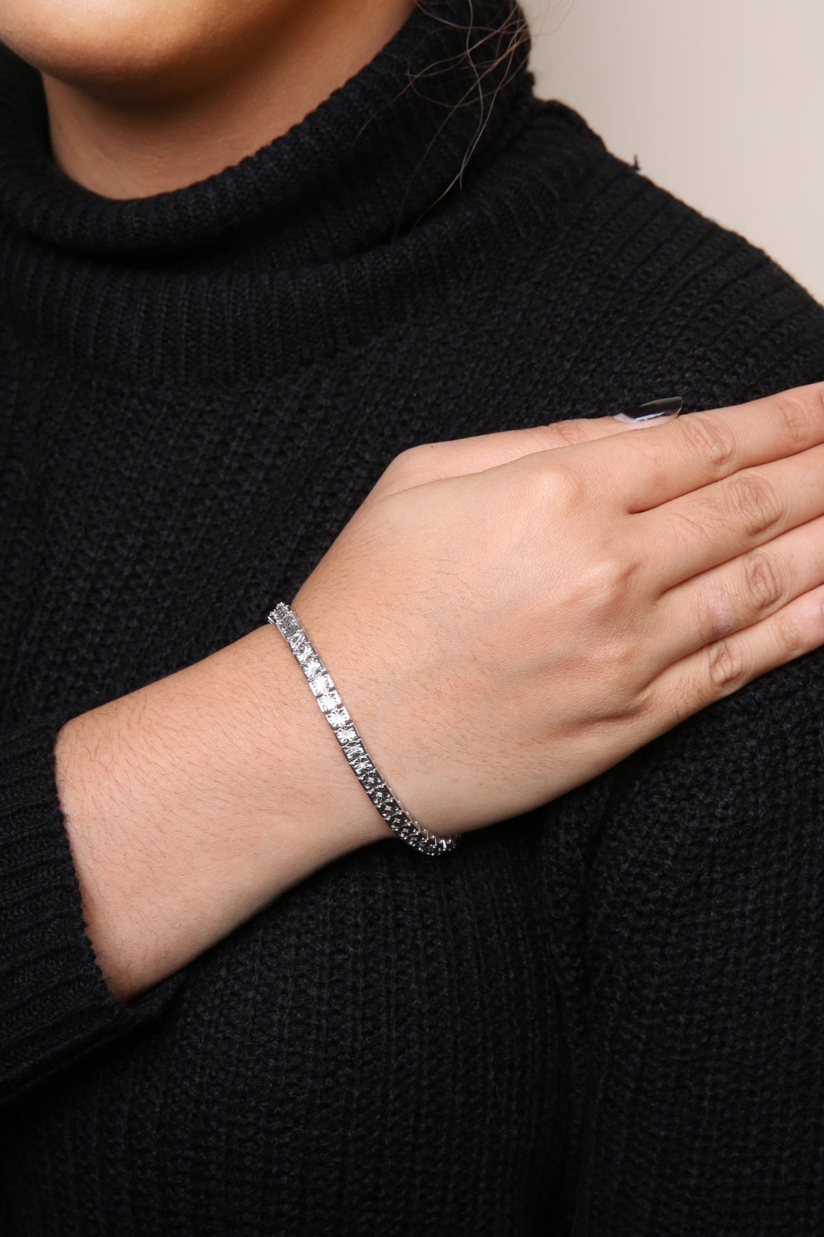 .925 Sterling Silver 1/10 Cttw Diamond 7.25&quot; Link Bracelet (I-J Color, I2-I3 Clarity) - LinkagejewelrydesignLinkagejewelrydesign