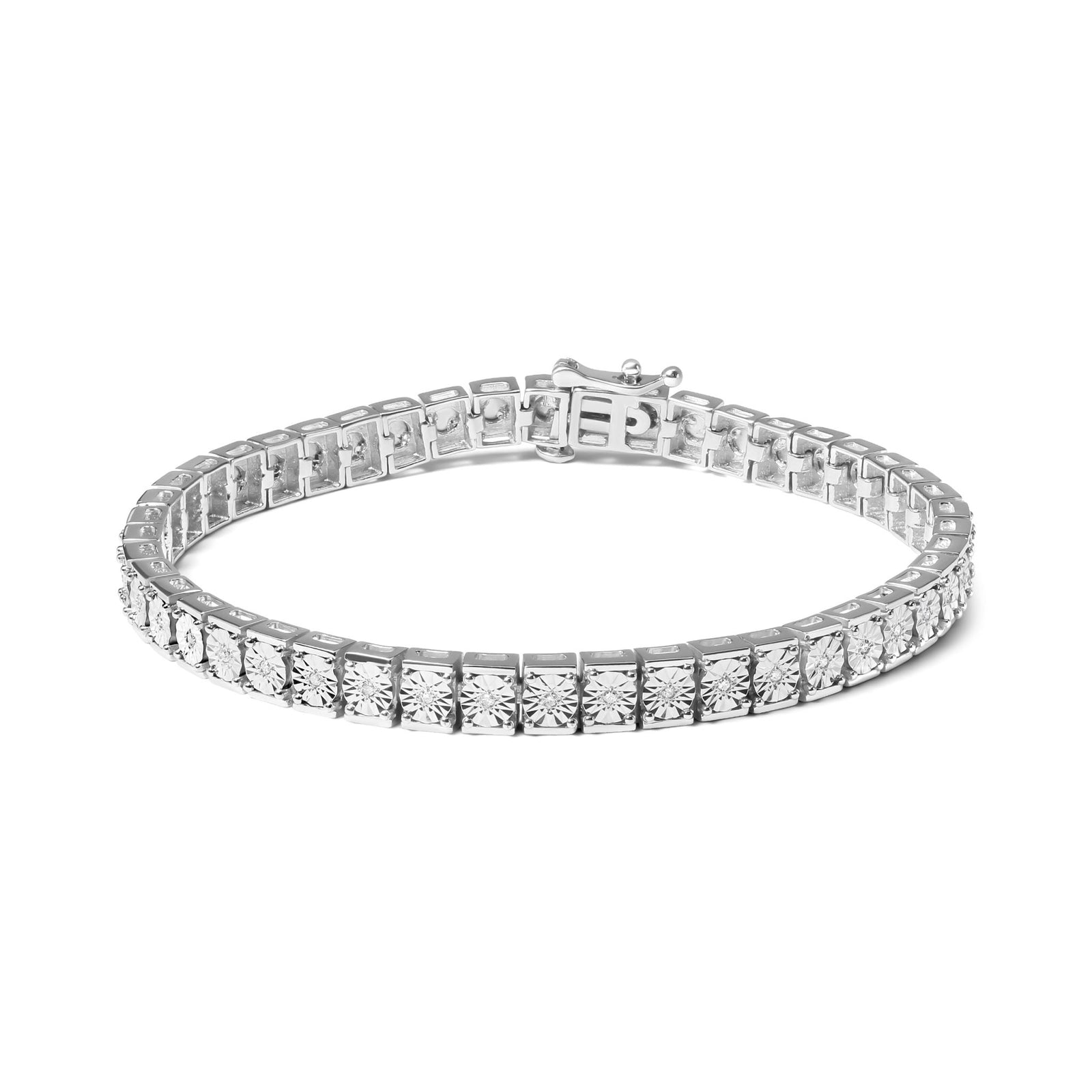.925 Sterling Silver 1/10 Cttw Diamond 7.25" Link Bracelet (I-J Color, I2-I3 Clarity) - LinkagejewelrydesignLinkagejewelrydesign