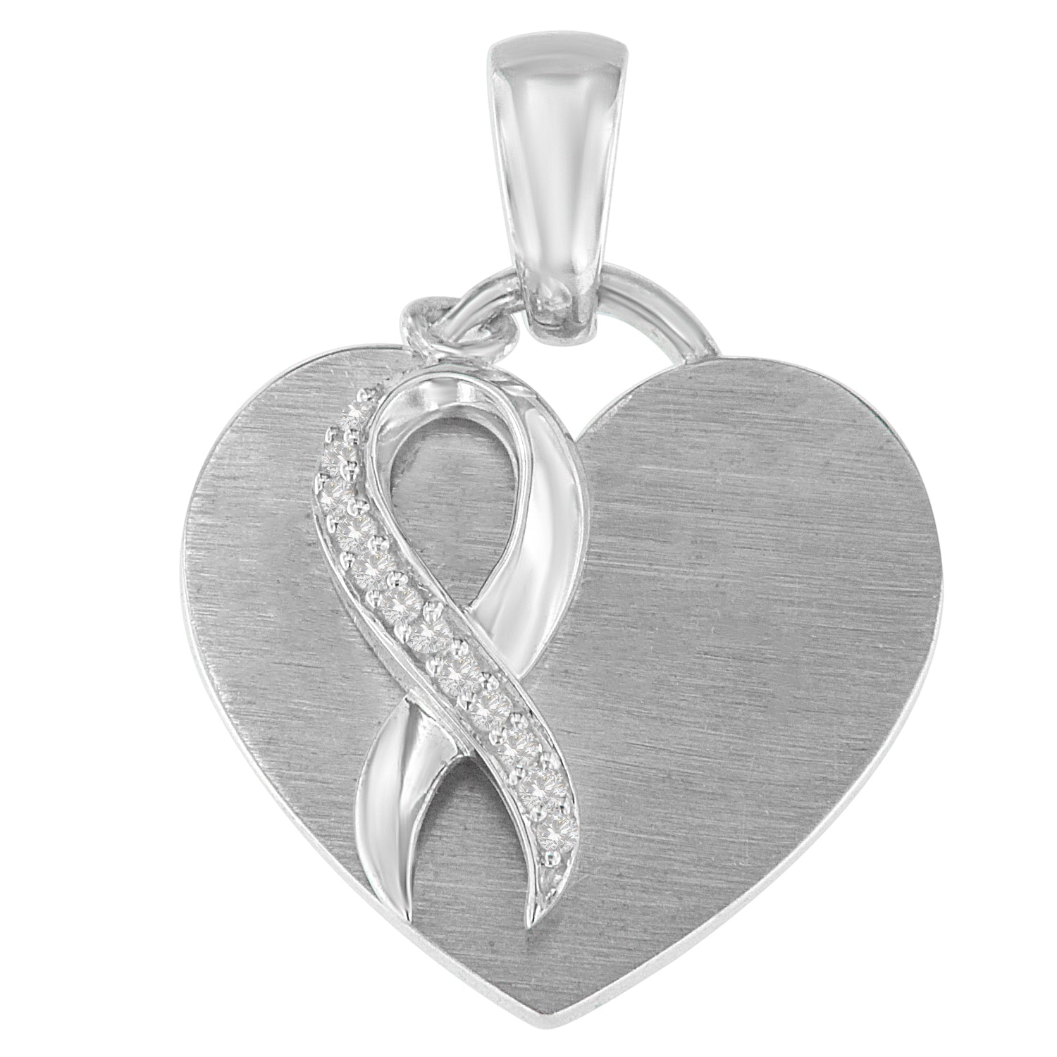 .925 Sterling Silver 1/10 cttw Diamond Heart Pendant Necklace (H-I, I1-I2) - LinkagejewelrydesignLinkagejewelrydesign