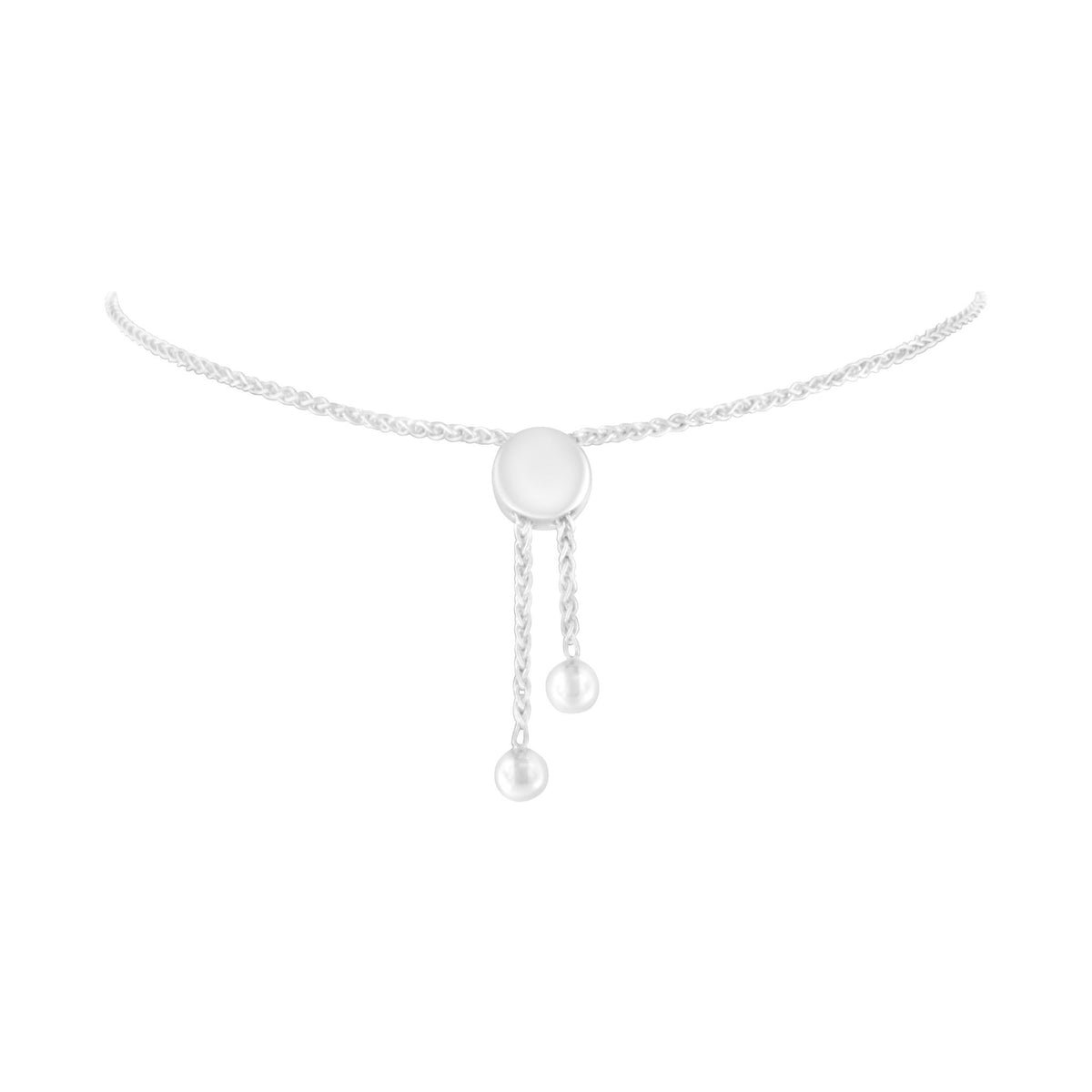 .925 Sterling Silver 1/10 Cttw Diamond Miracle Plate in Bypass Style &quot;S&quot; Links Adjustable Bolo Bracelet (I-J Color, I2-I3 Clarity) - 6”-10” - LinkagejewelrydesignLinkagejewelrydesign