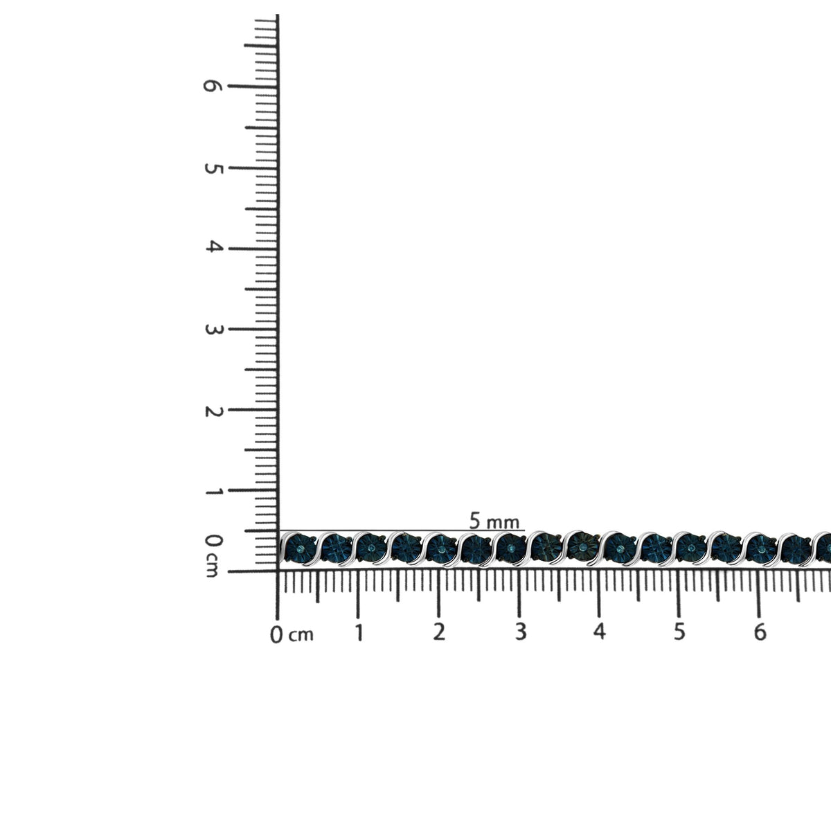 .925 Sterling Silver 1/10 Cttw Miracle-Set Treated Blue Color Diamond Miracle Plate &quot;S&quot; Link Tennis Bracelet (Blue Color, I2- I3 Clarity) - 7.25&quot; - LinkagejewelrydesignLinkagejewelrydesign