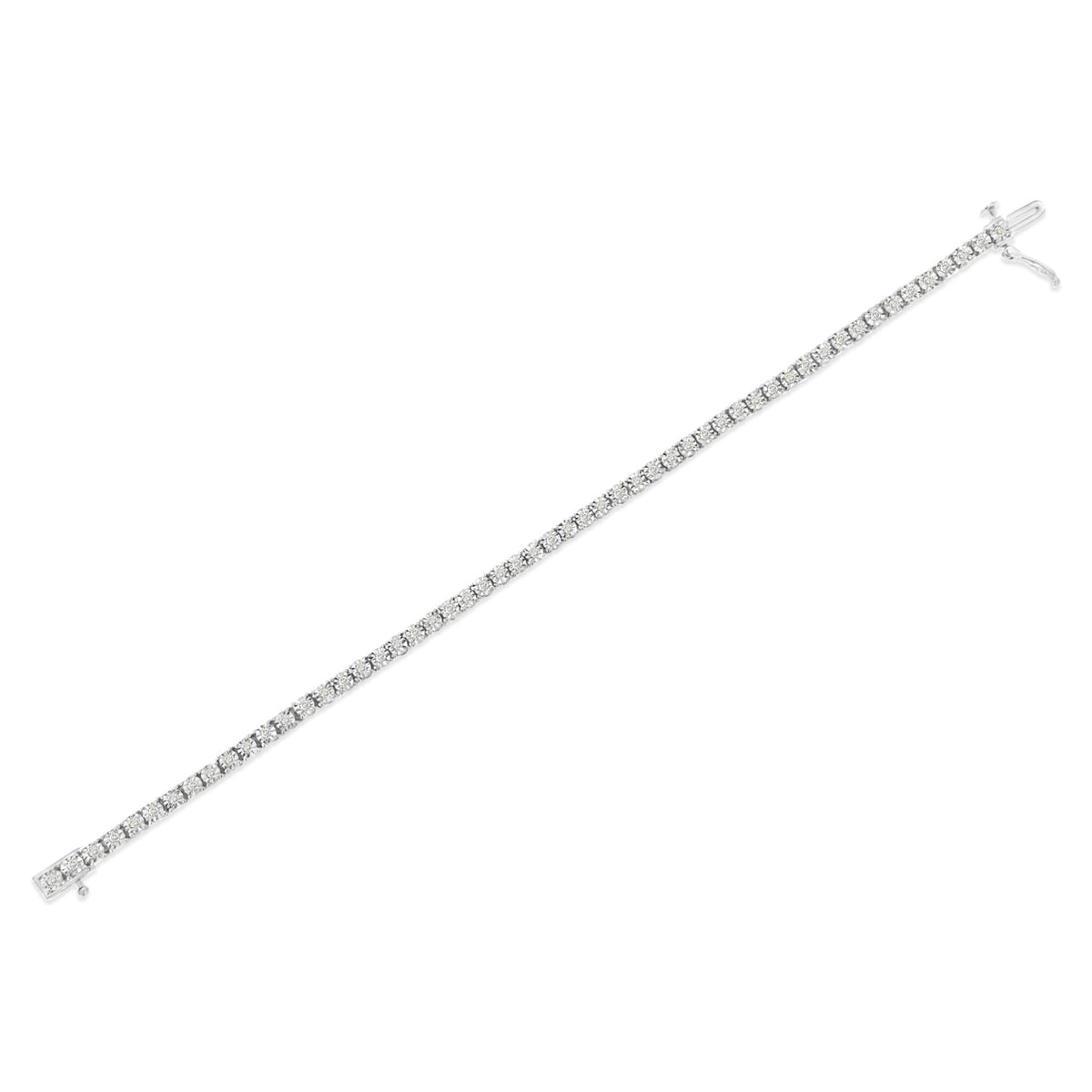 .925 Sterling Silver 1/2 Cttw Diamond Illusion-Set Miracle Plate Tennis Bracelet (I-J Color, I3 Clarity) - 7&quot; - LinkagejewelrydesignLinkagejewelrydesign