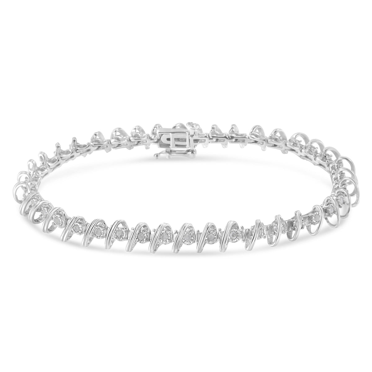 .925 Sterling Silver 1/2 Cttw Diamond Miracle-Set 7&quot; Tennis Bracelet (I-J Color, I3 Clarity) - LinkagejewelrydesignLinkagejewelrydesign