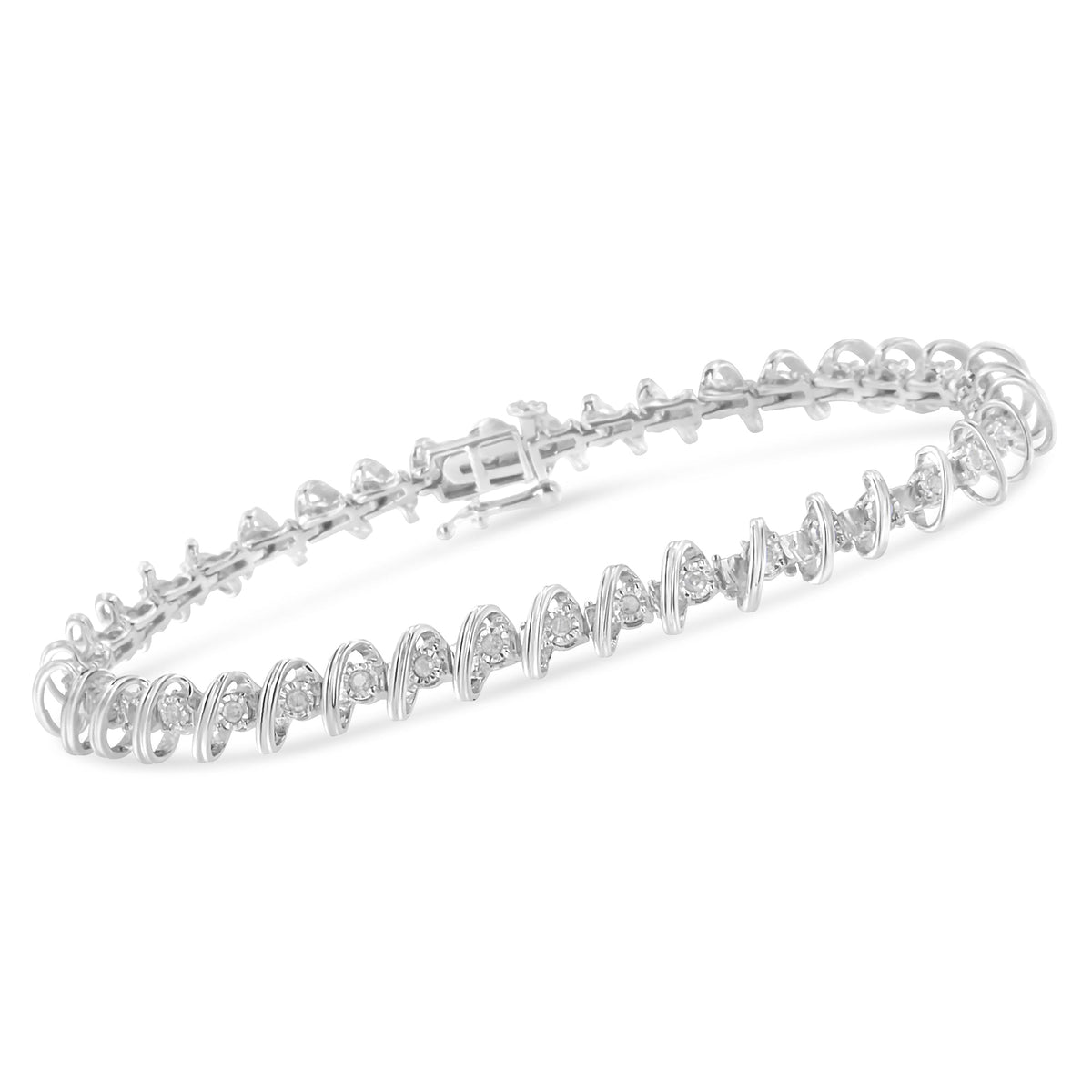 .925 Sterling Silver 1/2 Cttw Diamond Miracle-Set 7&quot; Tennis Bracelet (I-J Color, I3 Clarity) - LinkagejewelrydesignLinkagejewelrydesign