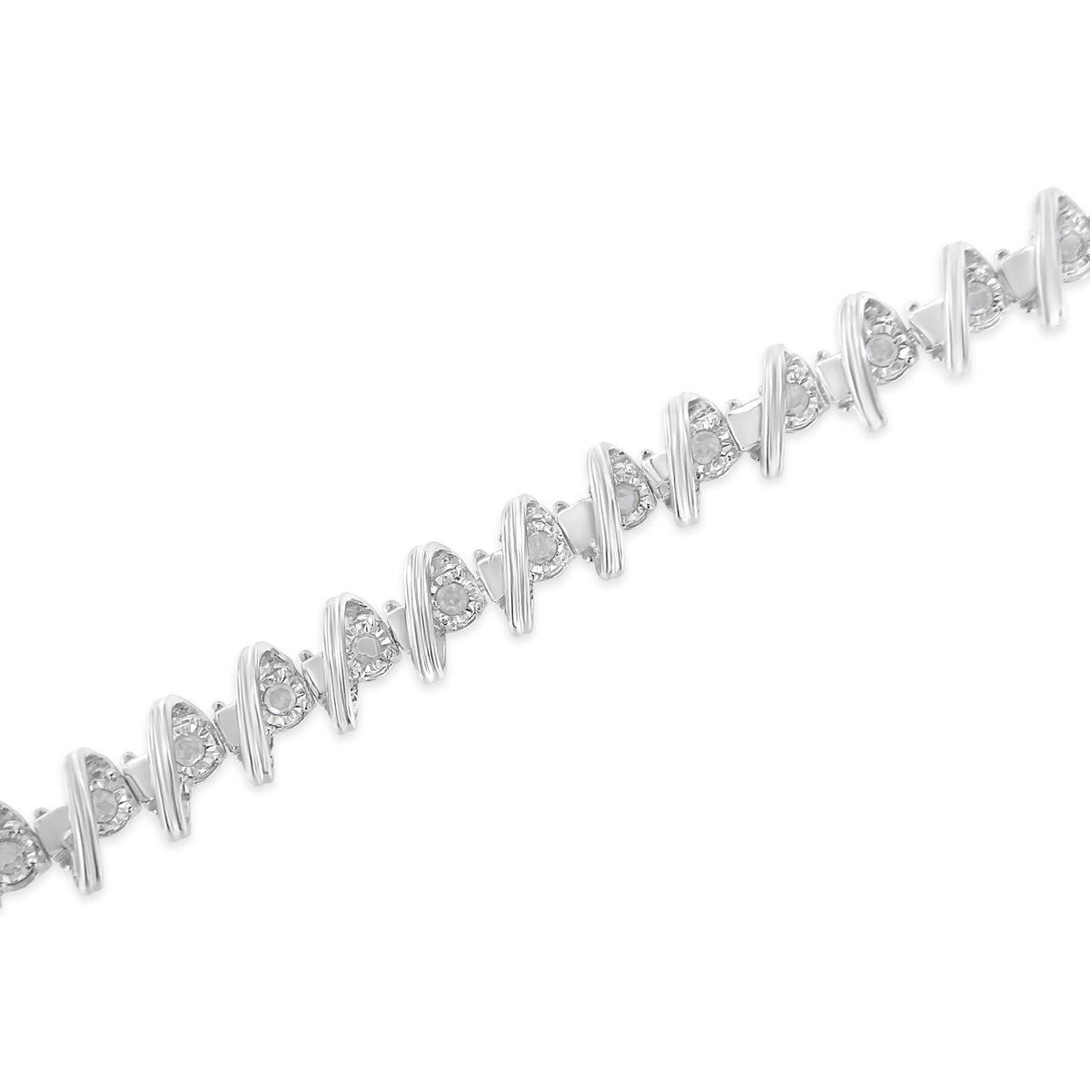.925 Sterling Silver 1/2 Cttw Diamond Miracle-Set 7&quot; Tennis Bracelet (I-J Color, I3 Clarity) - LinkagejewelrydesignLinkagejewelrydesign
