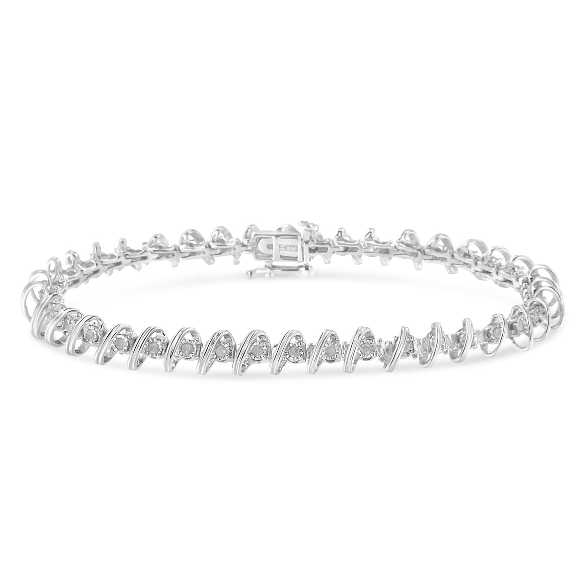 .925 Sterling Silver 1/2 Cttw Diamond Miracle-Set 7&quot; Tennis Bracelet (I-J Color, I3 Clarity) - LinkagejewelrydesignLinkagejewelrydesign