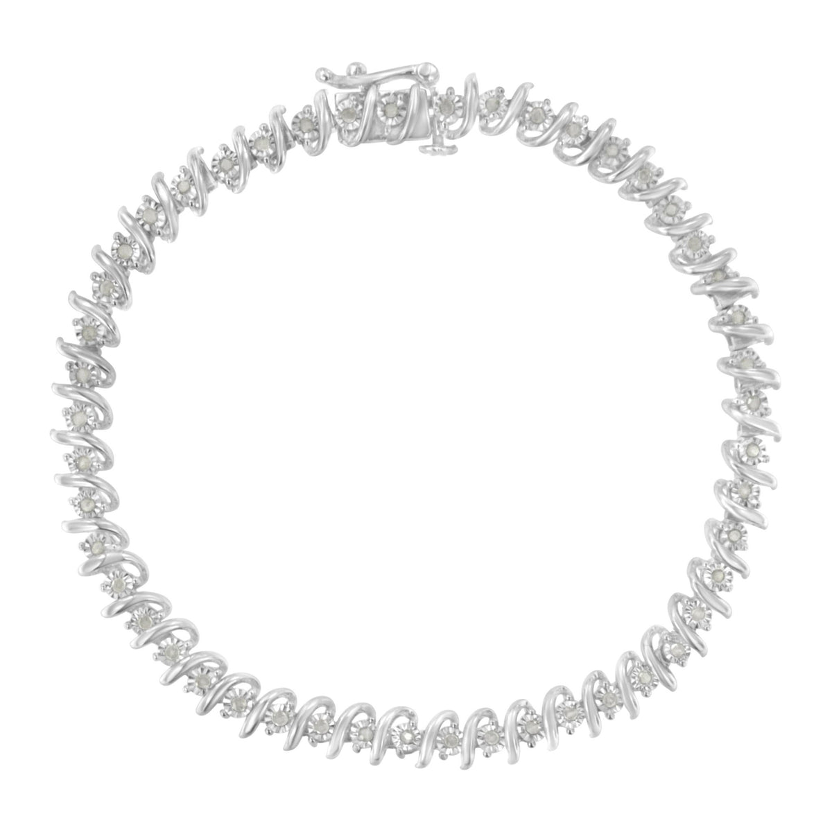.925 Sterling Silver 1/2 Cttw Diamond S Link Tennis Bracelet (I-J Color, I3 Clarity)  - LinkagejewelrydesignLinkagejewelrydesign