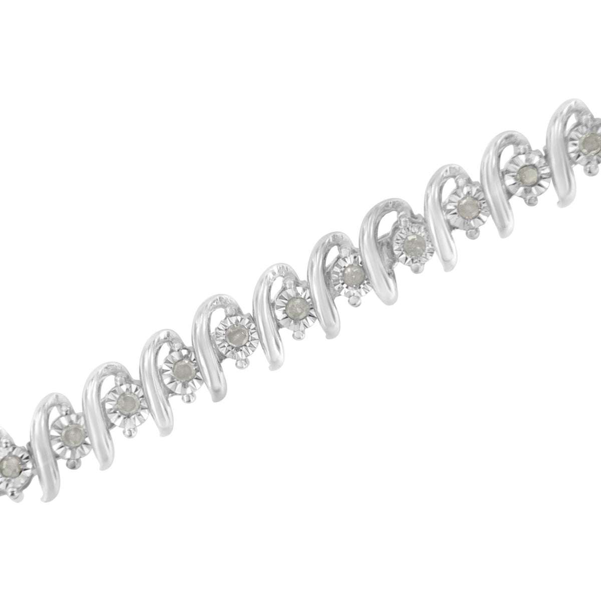 .925 Sterling Silver 1/2 Cttw Diamond S Link Tennis Bracelet (I-J Color, I3 Clarity)  - LinkagejewelrydesignLinkagejewelrydesign