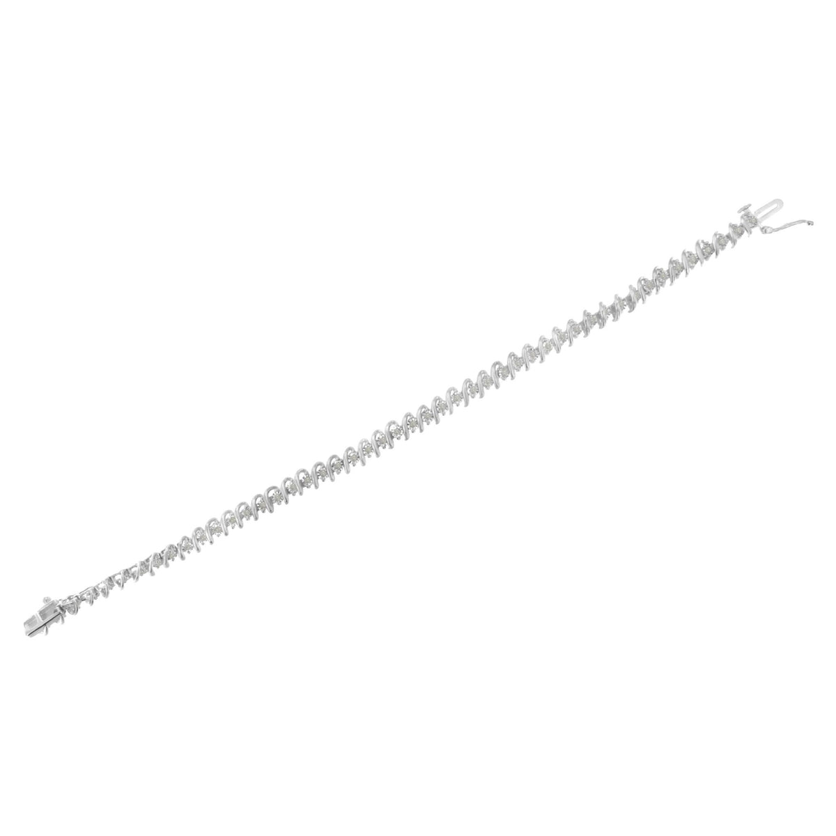 .925 Sterling Silver 1/2 Cttw Diamond S Link Tennis Bracelet (I-J Color, I3 Clarity)  - LinkagejewelrydesignLinkagejewelrydesign