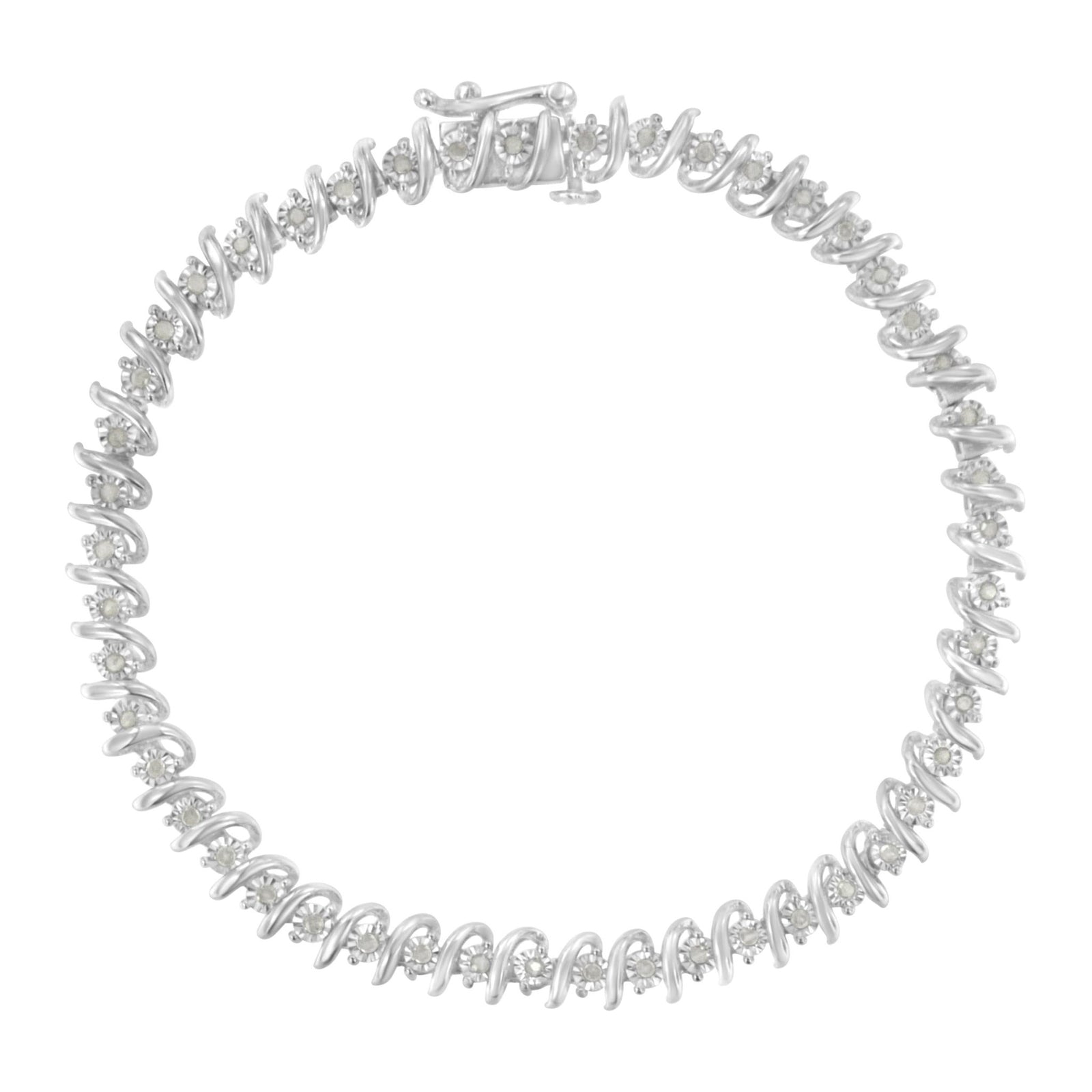 .925 Sterling Silver 1/2 Cttw Diamond S Link Tennis Bracelet (I-J Color, I3 Clarity)  - LinkagejewelrydesignLinkagejewelrydesign