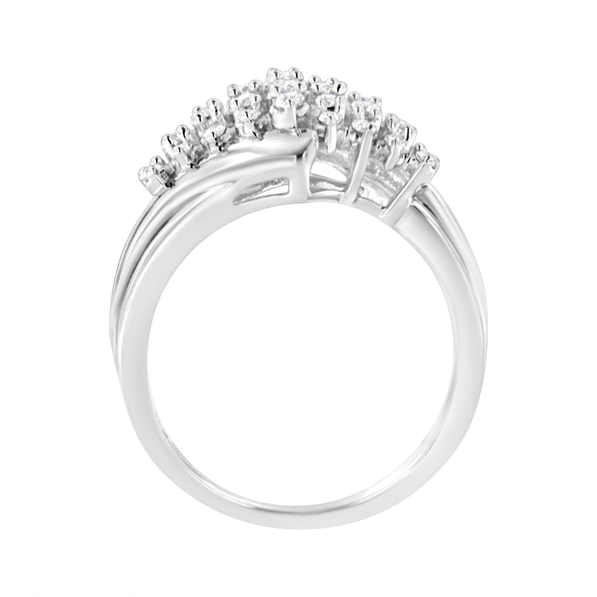 .925 Sterling Silver 1/2 cttw Lab Grown Diamond Cluster Ring (F-G Color, VS2-SI1 Clarity) - Size 7 - LinkagejewelrydesignLinkagejewelrydesign