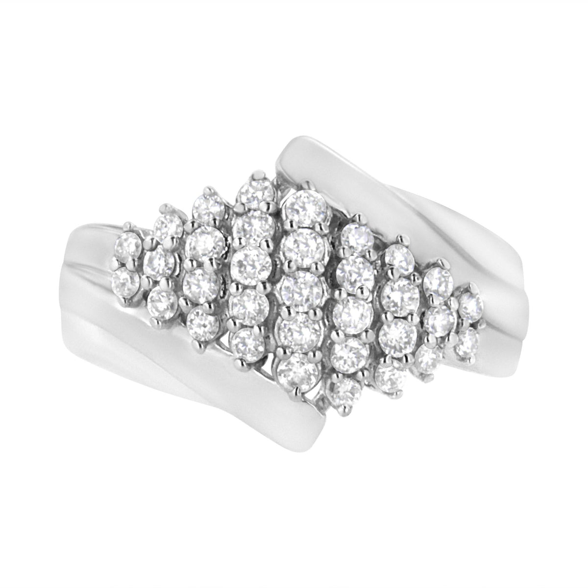 .925 Sterling Silver 1/2 cttw Lab Grown Diamond Cluster Ring (F-G Color, VS2-SI1 Clarity) - Size 7 - LinkagejewelrydesignLinkagejewelrydesign
