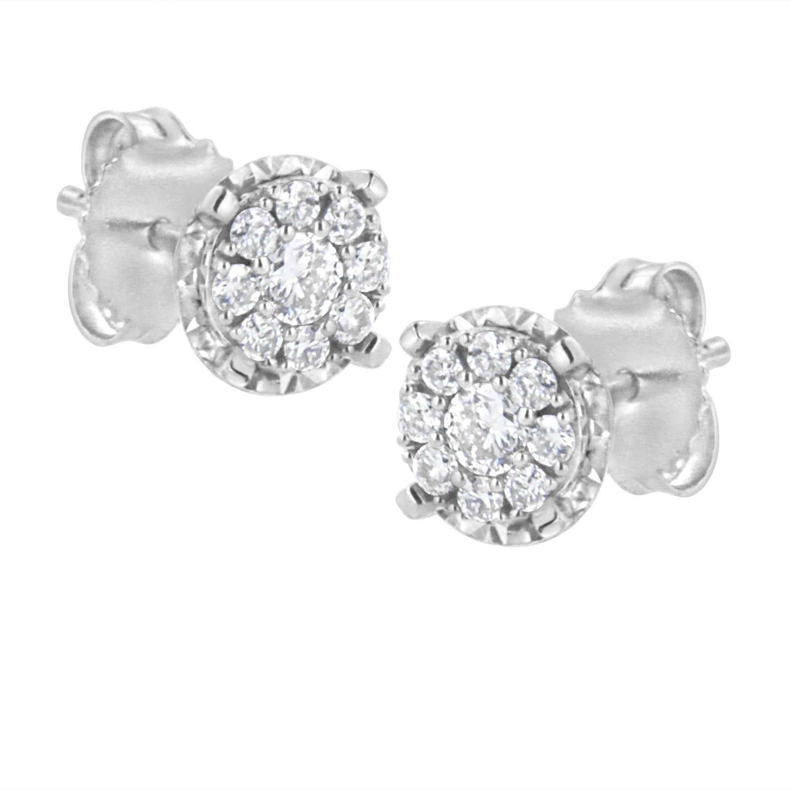 .925 Sterling Silver 1/2 cttw Lab Grown Diamond Composite Earring (F-G Color, VS2-SI1 Clarity) - LinkagejewelrydesignLinkagejewelrydesign