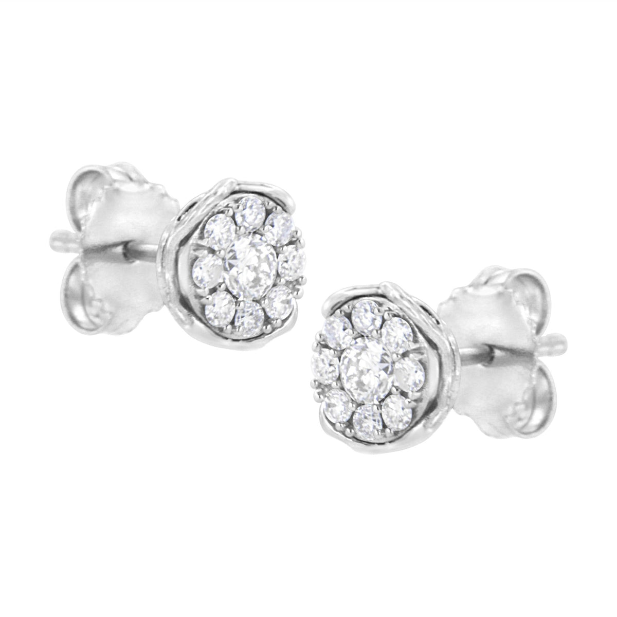 .925 Sterling Silver 1/2 cttw Lab Grown Diamond Composite Earring (F-G Color, VS2-SI1 Clarity) - LinkagejewelrydesignLinkagejewelrydesign