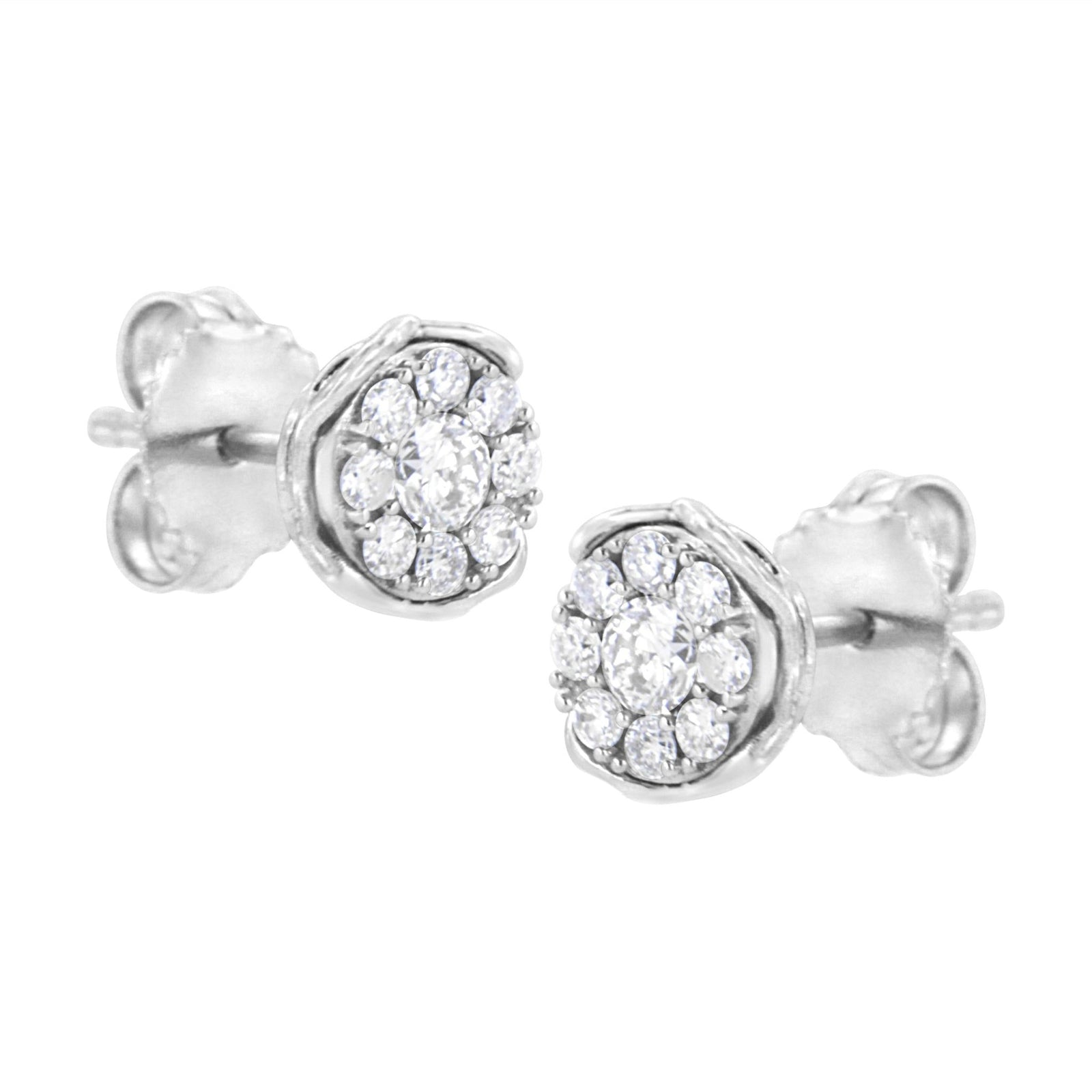 .925 Sterling Silver 1/2 cttw Lab Grown Diamond Composite Earring (F-G Color, VS2-SI1 Clarity) - LinkagejewelrydesignLinkagejewelrydesign