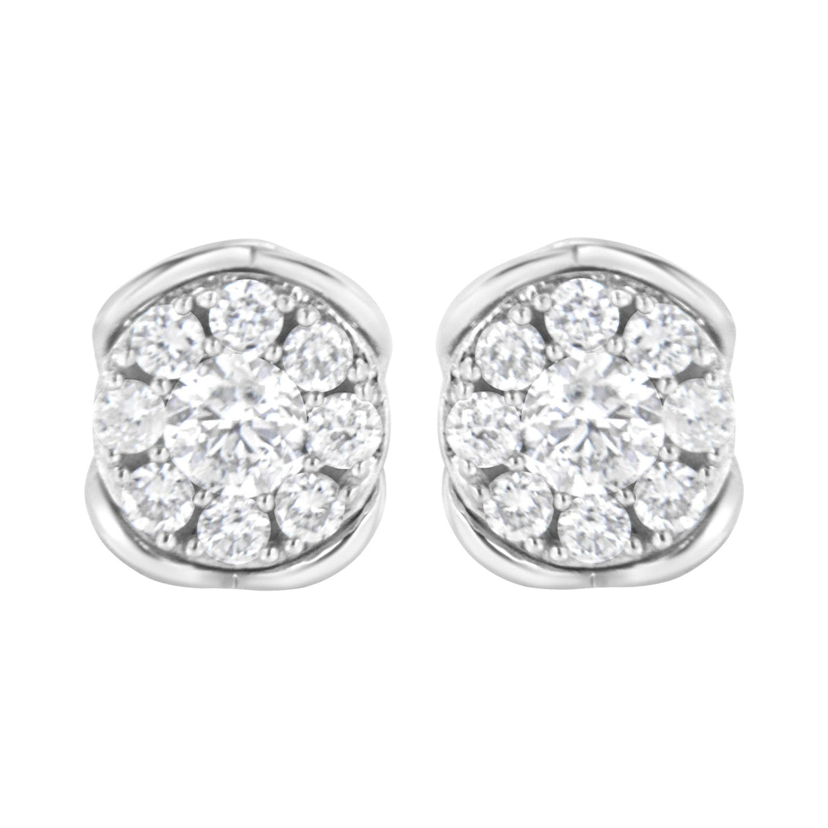 .925 Sterling Silver 1/2 cttw Lab Grown Diamond Composite Earring (F-G Color, VS2-SI1 Clarity) - LinkagejewelrydesignLinkagejewelrydesign