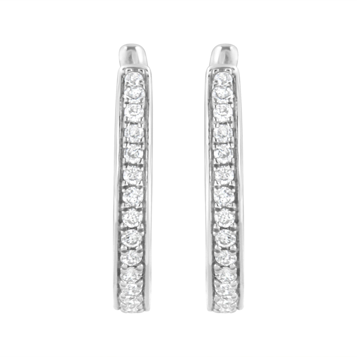 .925 Sterling Silver 1/2 cttw Lab Grown Diamond Hoop Earring (F-G Color, VS2-SI1 Clarity) - LinkagejewelrydesignLinkagejewelrydesign