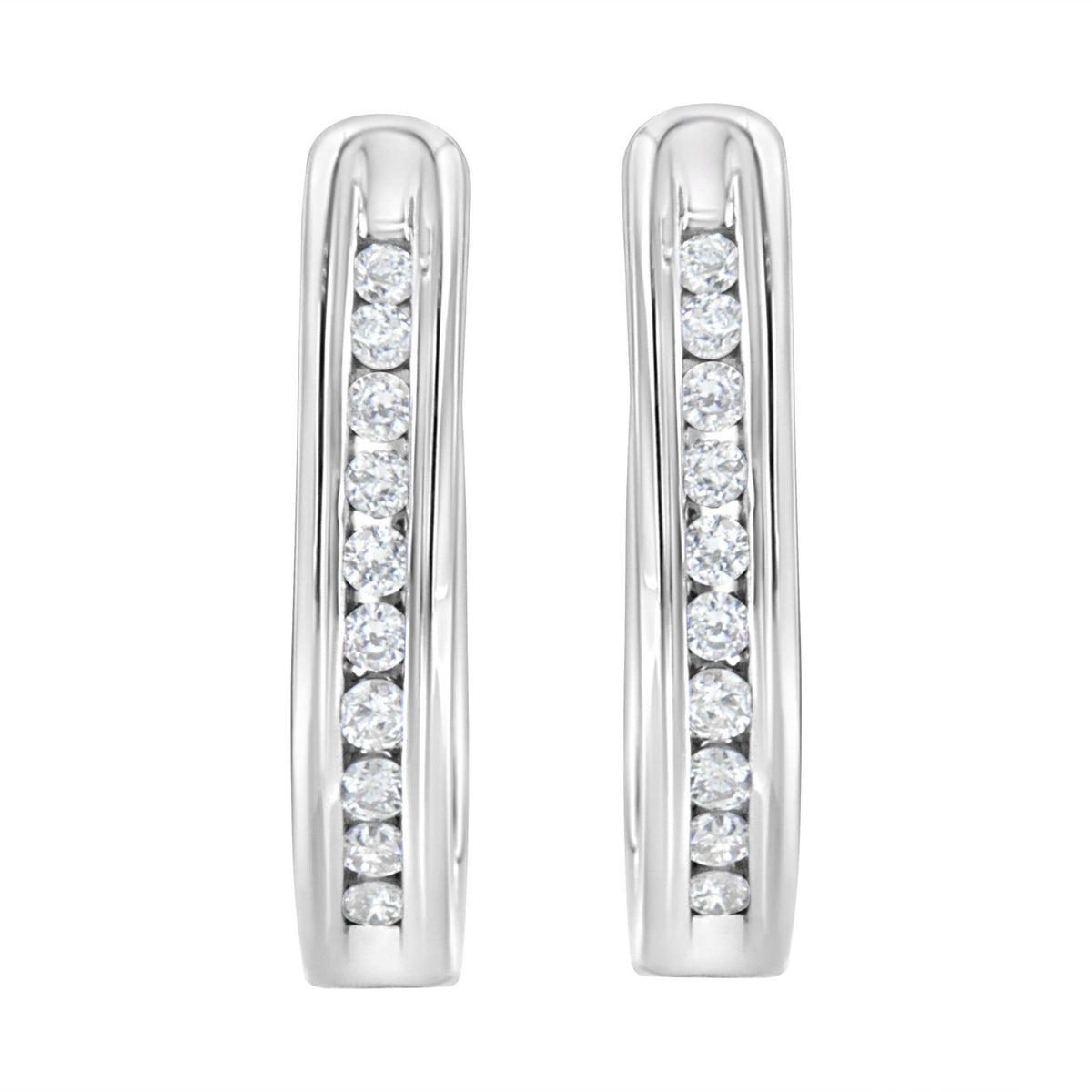 .925 Sterling Silver 1/2 cttw Lab Grown Diamond Hoop Earring (F-G Color, VS2-SI1 Clarity) - LinkagejewelrydesignLinkagejewelrydesign