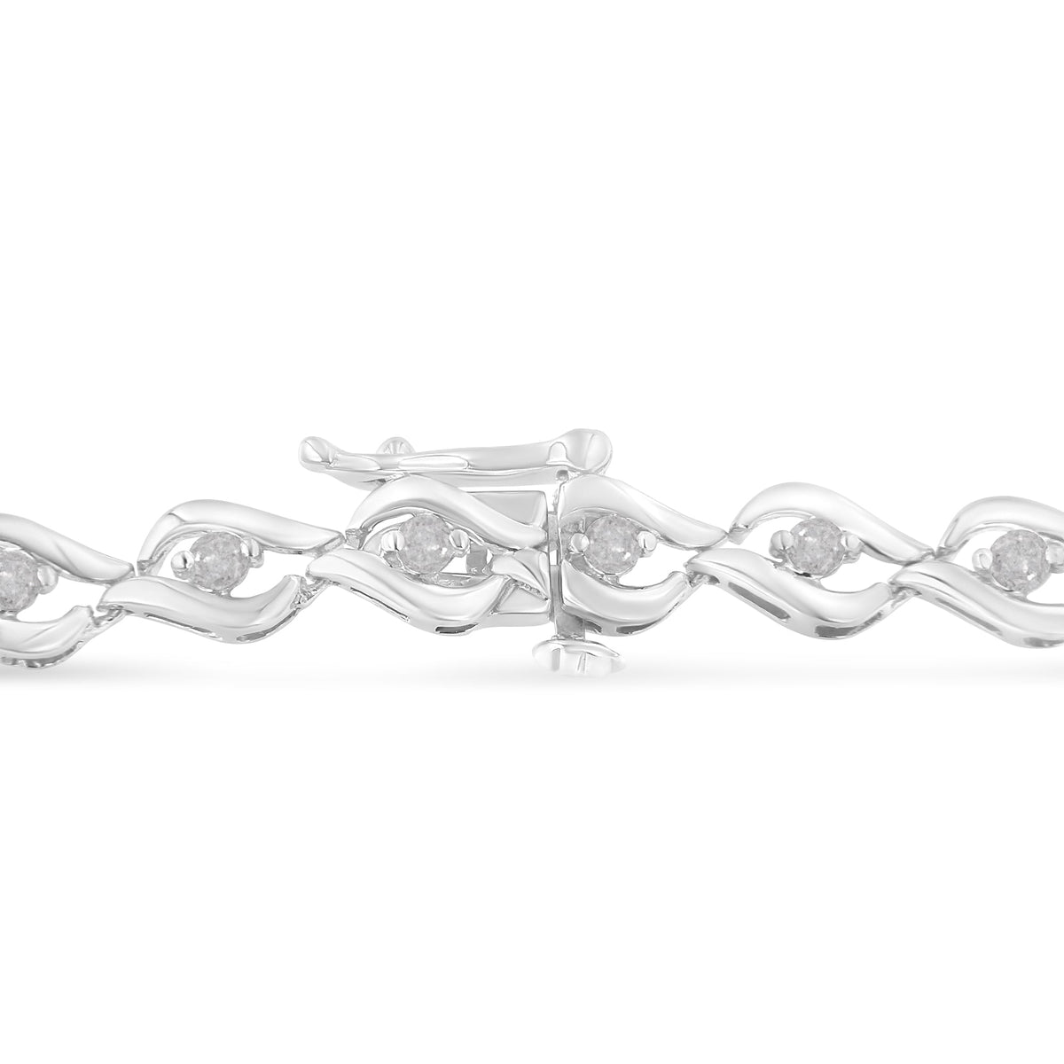 .925 Sterling Silver 1/2 Cttw Rose Cut Diamond Almond Shape Link Tennis Bracelet (I-J Color, I3 Clarity) - 7”  - LinkagejewelrydesignLinkagejewelrydesign