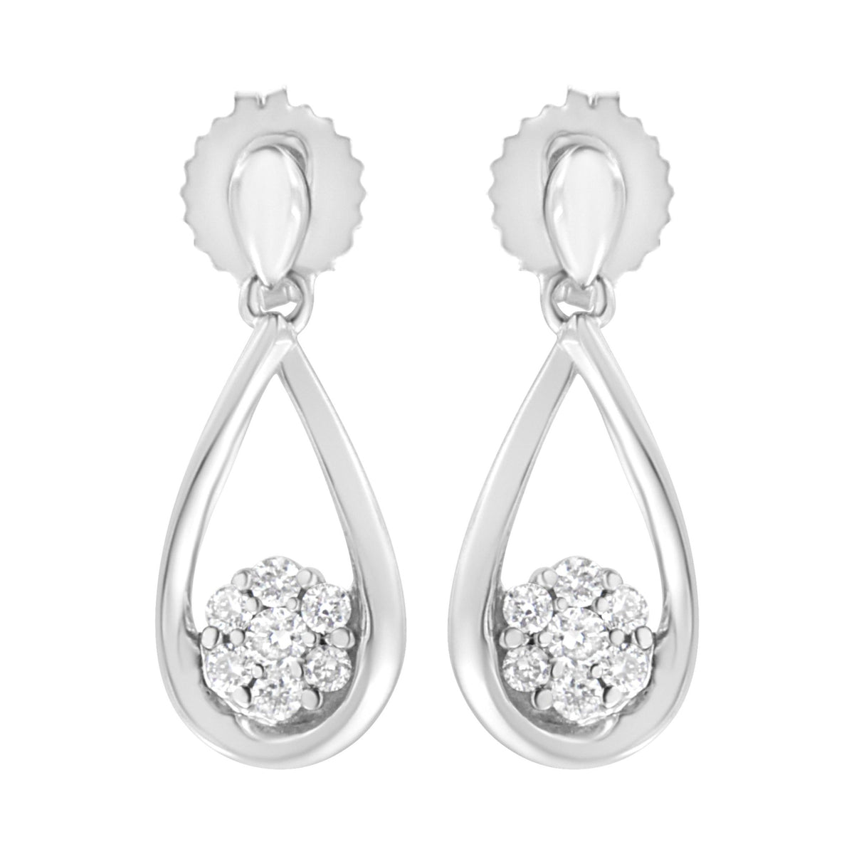 .925 Sterling Silver 1/3 cttw Lab Grown Diamond Drop Earring (F-G Color, VS2-SI1 Clarity) - LinkagejewelrydesignLinkagejewelrydesign