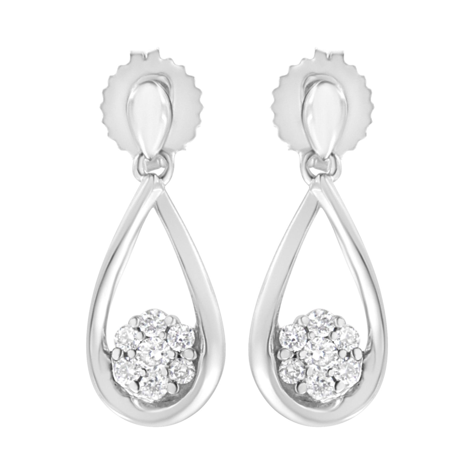 .925 Sterling Silver 1/3 cttw Lab Grown Diamond Drop Earring (F-G Color, VS2-SI1 Clarity) - LinkagejewelrydesignLinkagejewelrydesign