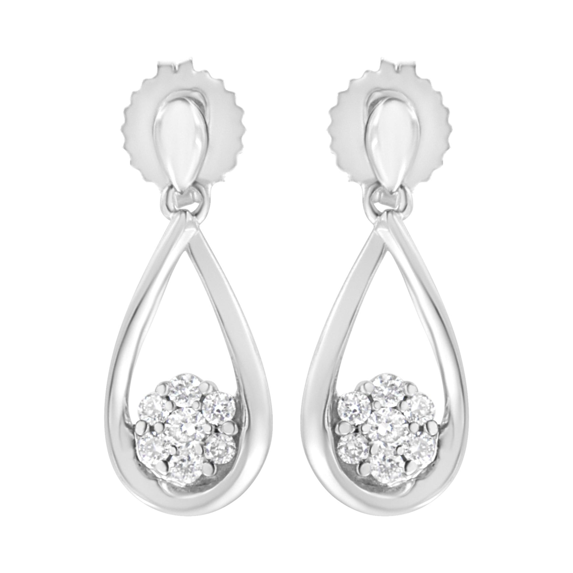 .925 Sterling Silver 1/3 cttw Lab Grown Diamond Drop Earring (F-G Color, VS2-SI1 Clarity) - LinkagejewelrydesignLinkagejewelrydesign