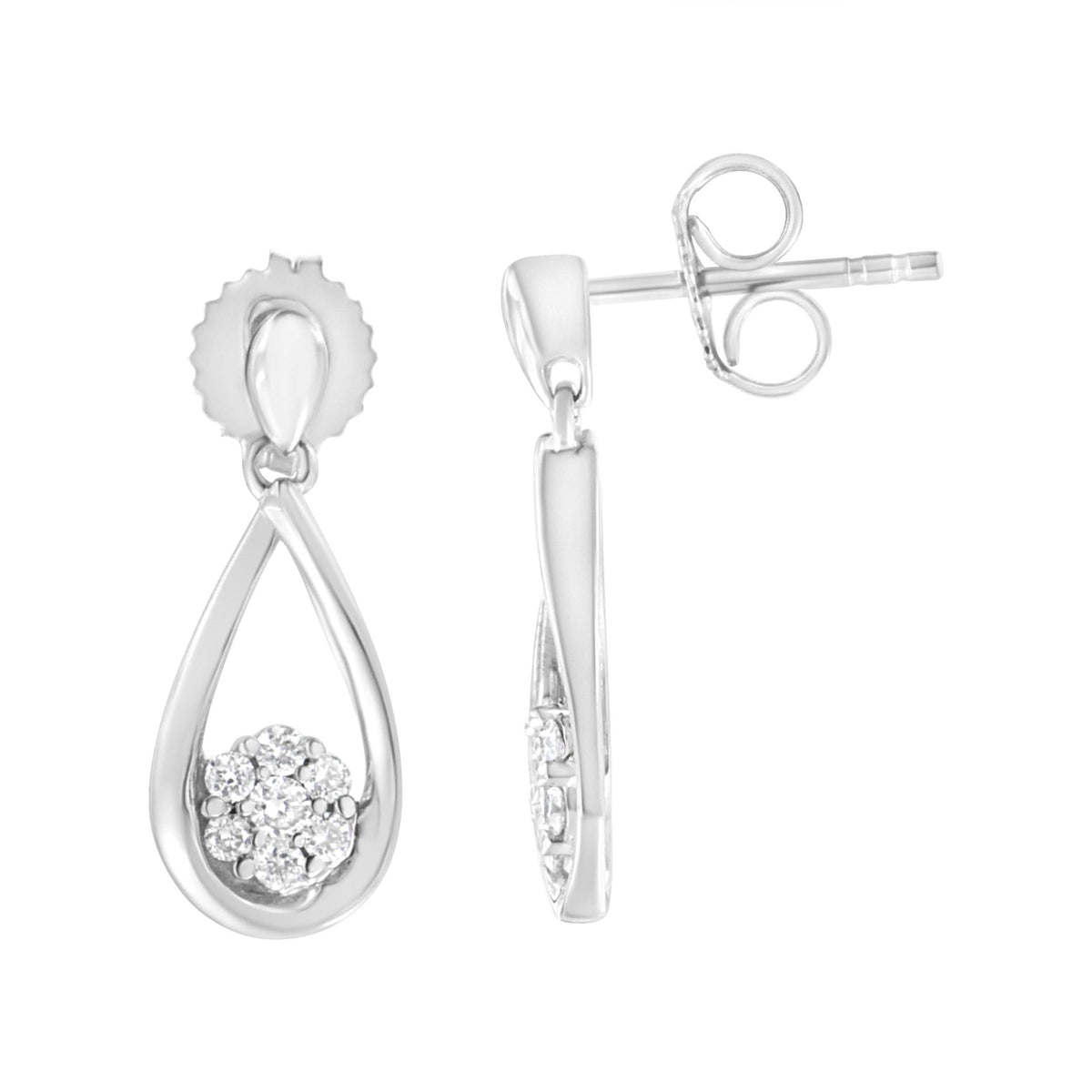 .925 Sterling Silver 1/3 cttw Lab Grown Diamond Drop Earring (F-G Color, VS2-SI1 Clarity) - LinkagejewelrydesignLinkagejewelrydesign