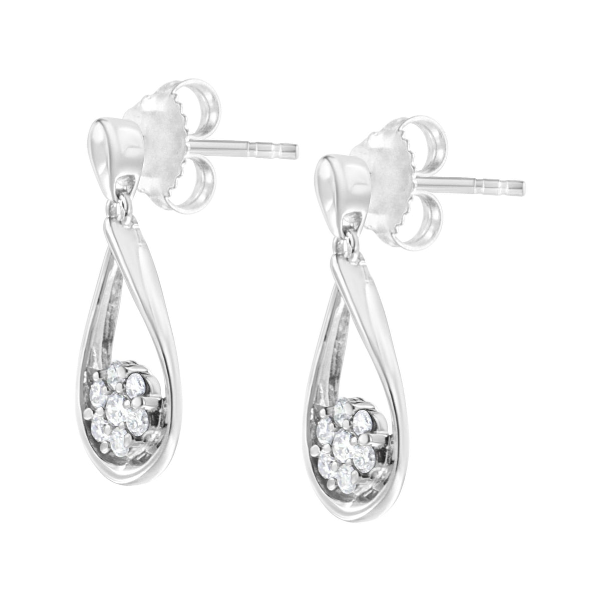 .925 Sterling Silver 1/3 cttw Lab Grown Diamond Drop Earring (F-G Color, VS2-SI1 Clarity) - LinkagejewelrydesignLinkagejewelrydesign