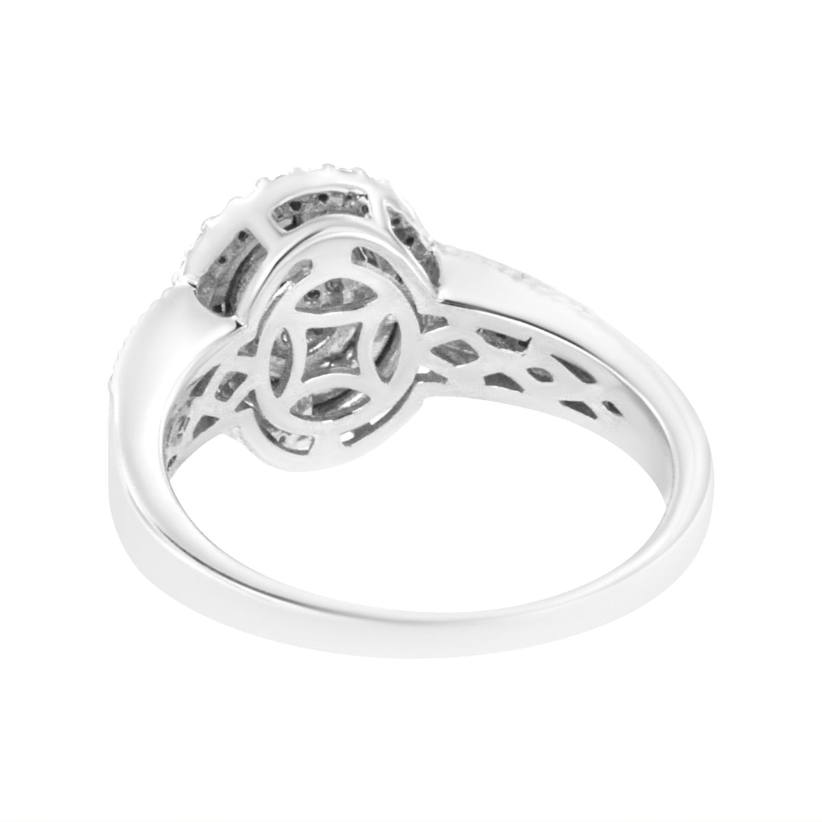 .925 Sterling Silver 1/3 Cttw Pave Set Round-Cut Diamond Braided Halo Cocktail Ring (I-J Color, I2-I3 Clarity) - Size 7 - LinkagejewelrydesignLinkagejewelrydesign