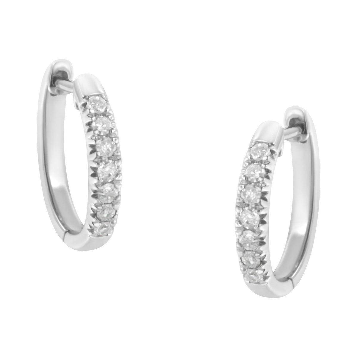 .925 Sterling Silver 1/4 Cttw Diamond Hoop Earrings (I-J Color, I3 Clarity)  - LinkagejewelrydesignLinkagejewelrydesign