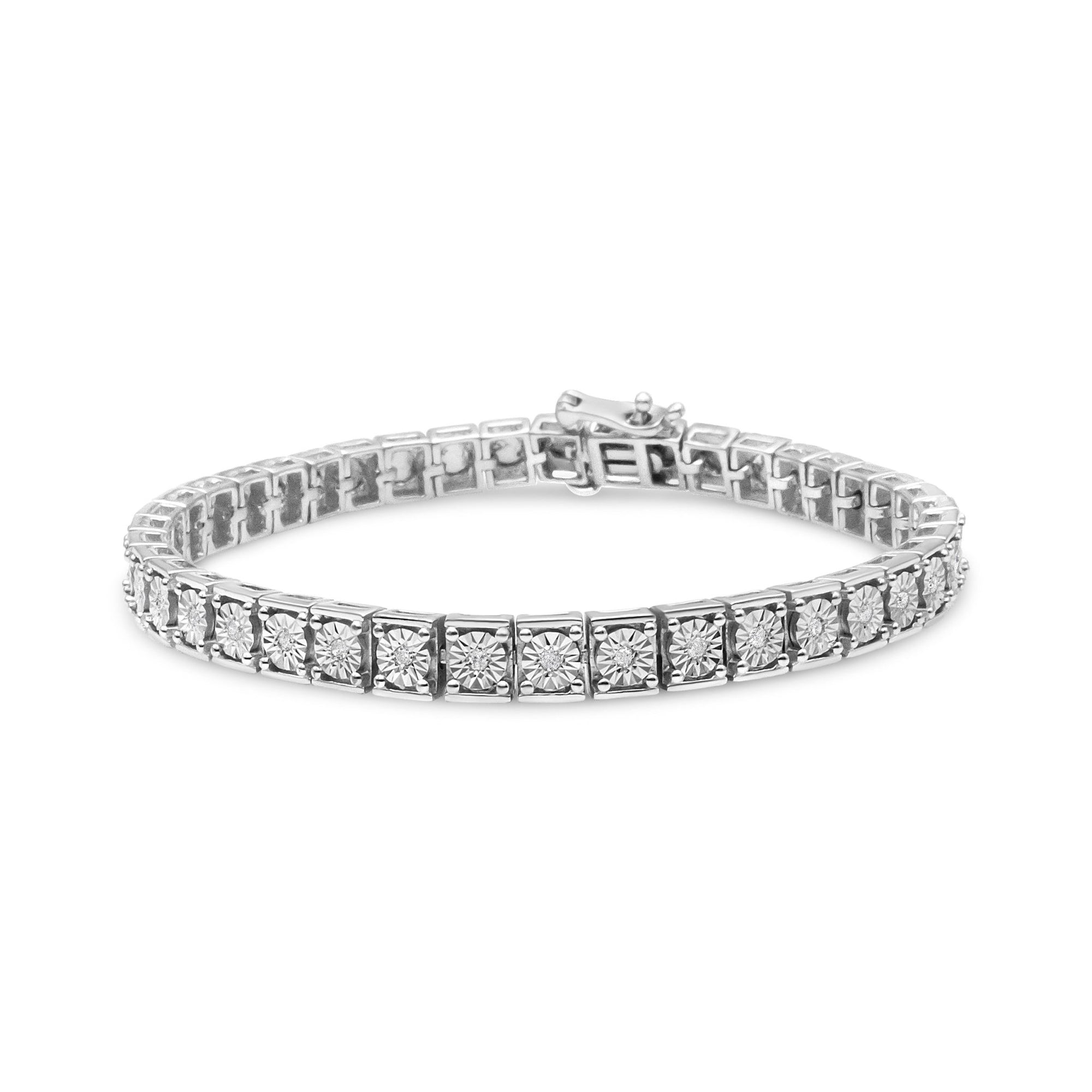 .925 Sterling Silver 1/4 Cttw Diamond Link Bracelet (I-J Color, I2-I3 Clarity) - Size 7.25" - LinkagejewelrydesignLinkagejewelrydesign