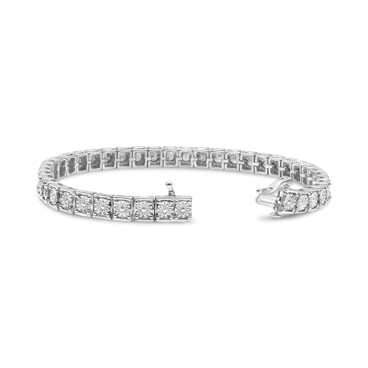 .925 Sterling Silver 1/4 Cttw Diamond Link Bracelet (I-J Color, I2-I3 Clarity) - Size 7.25" - LinkagejewelrydesignLinkagejewelrydesign