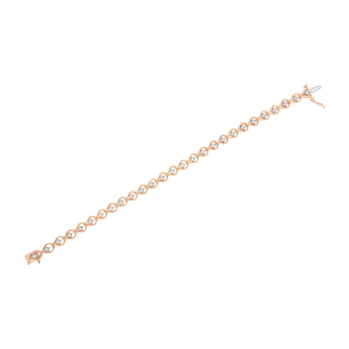 .925 Sterling Silver 1/4 Cttw Diamond Miracle-Set Teardrop Shaped 7” Link Bracelet (I-J Color, I3 Clarity) - LinkagejewelrydesignLinkagejewelrydesign