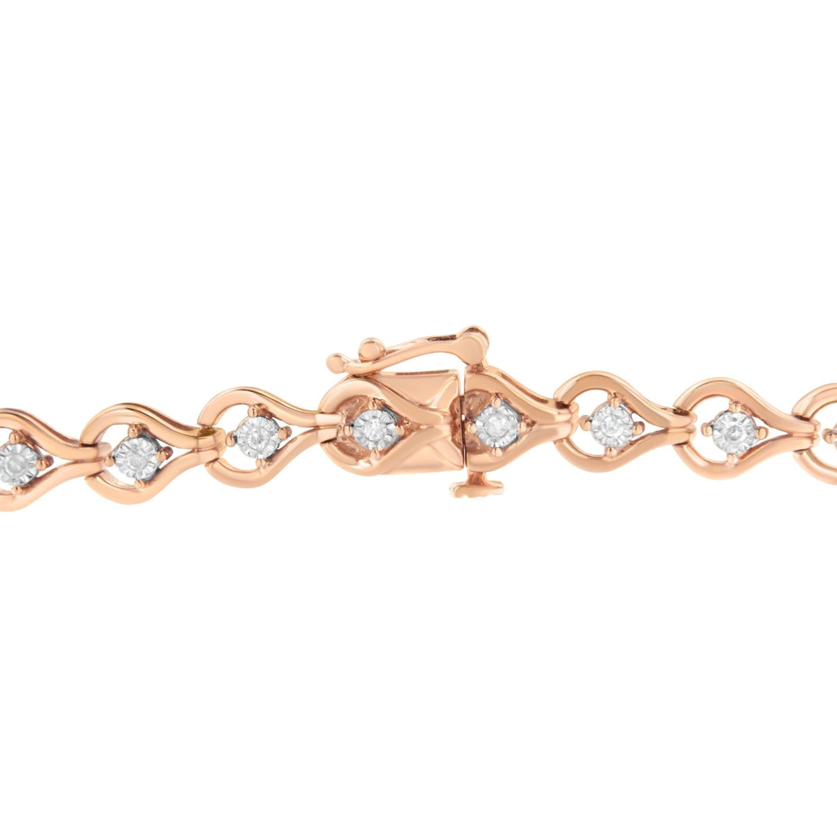.925 Sterling Silver 1/4 Cttw Diamond Miracle-Set Teardrop Shaped 7” Link Bracelet (I-J Color, I3 Clarity) - LinkagejewelrydesignLinkagejewelrydesign