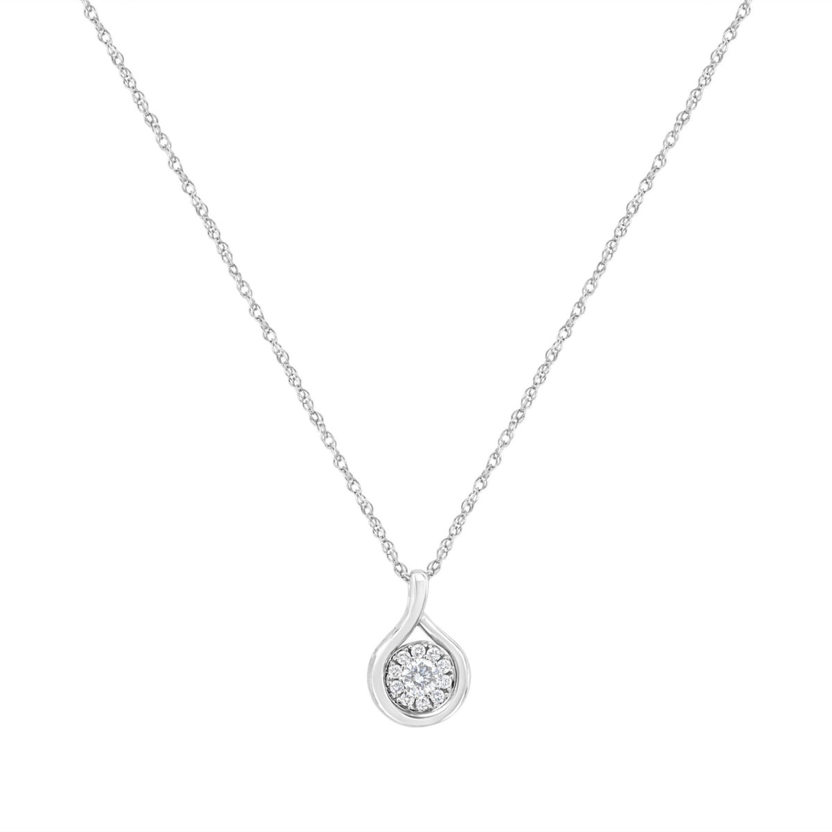 .925 Sterling Silver 1/4 cttw Lab Grown Diamond Drop Pendant Necklace (F-G Color, VS2-SI1 Clarity) - LinkagejewelrydesignLinkagejewelrydesign