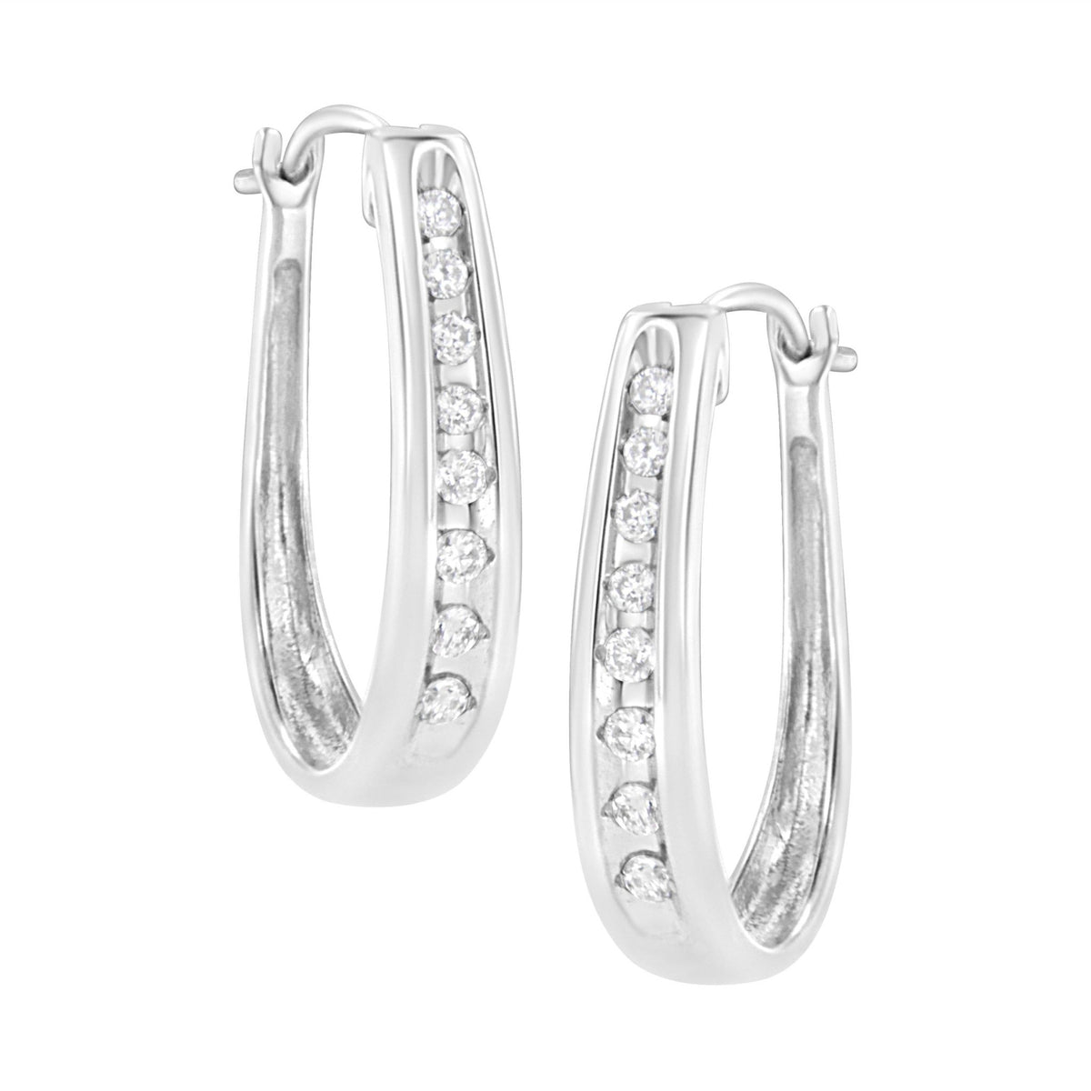 .925 Sterling Silver 1/4 Cttw Lab Grown Diamond Hoop Earring (F-G Color, VS2-SI1 Clarity) - LinkagejewelrydesignLinkagejewelrydesign