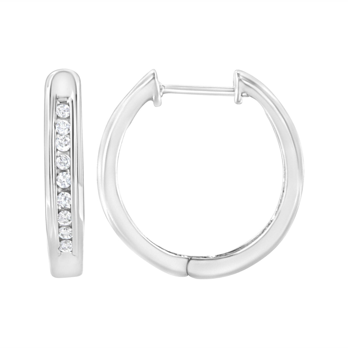.925 Sterling Silver 1/4 cttw Lab Grown Diamond Hoop Earring (F-G Color, VS2-SI1 Clarity) - LinkagejewelrydesignLinkagejewelrydesign
