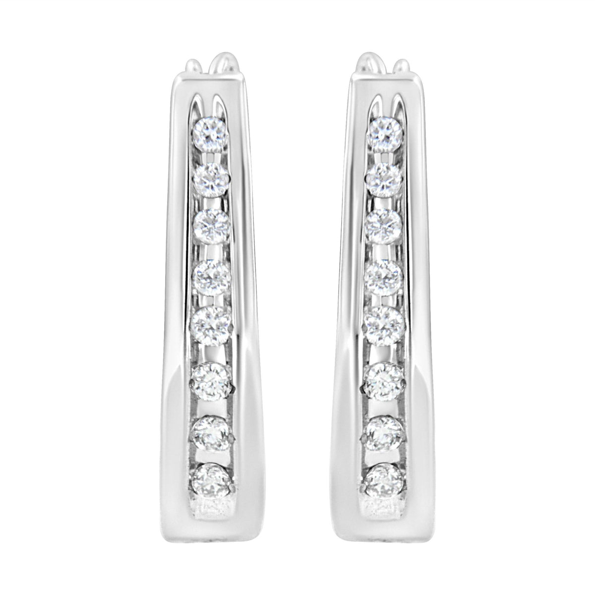 .925 Sterling Silver 1/4 Cttw Lab Grown Diamond Hoop Earring (F-G Color, VS2-SI1 Clarity) - LinkagejewelrydesignLinkagejewelrydesign