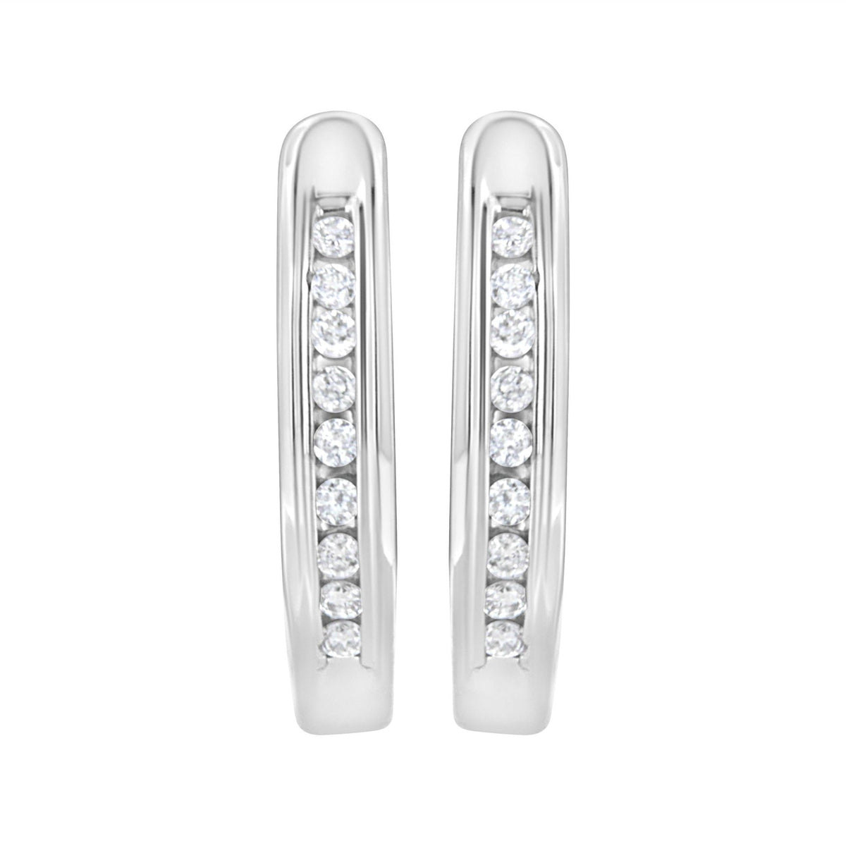 .925 Sterling Silver 1/4 cttw Lab Grown Diamond Hoop Earring (F-G Color, VS2-SI1 Clarity) - LinkagejewelrydesignLinkagejewelrydesign