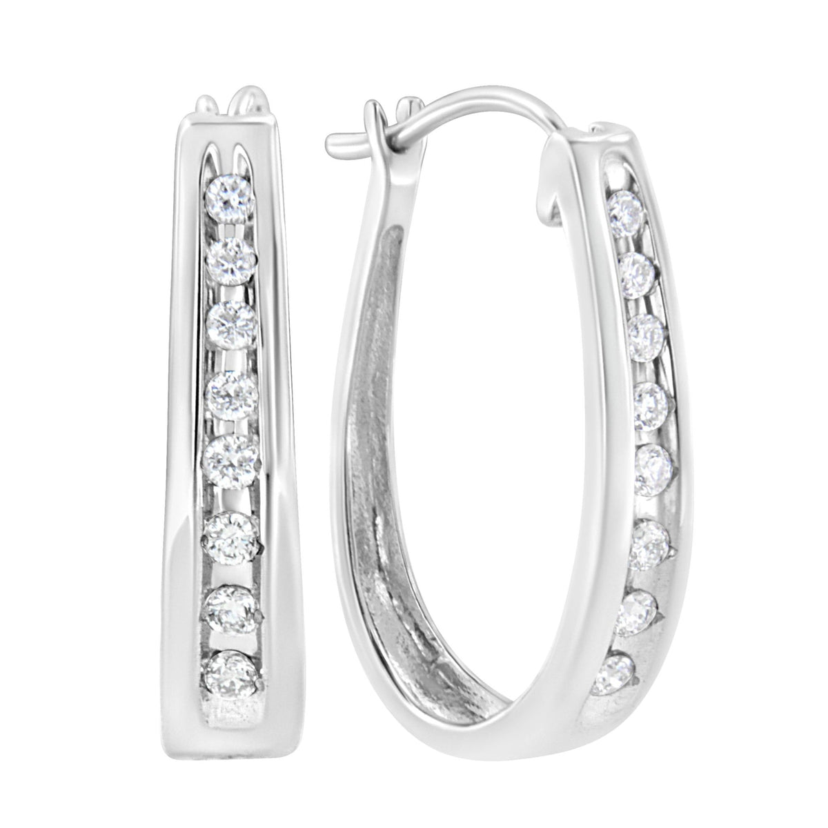 .925 Sterling Silver 1/4 Cttw Lab Grown Diamond Hoop Earring (F-G Color, VS2-SI1 Clarity) - LinkagejewelrydesignLinkagejewelrydesign