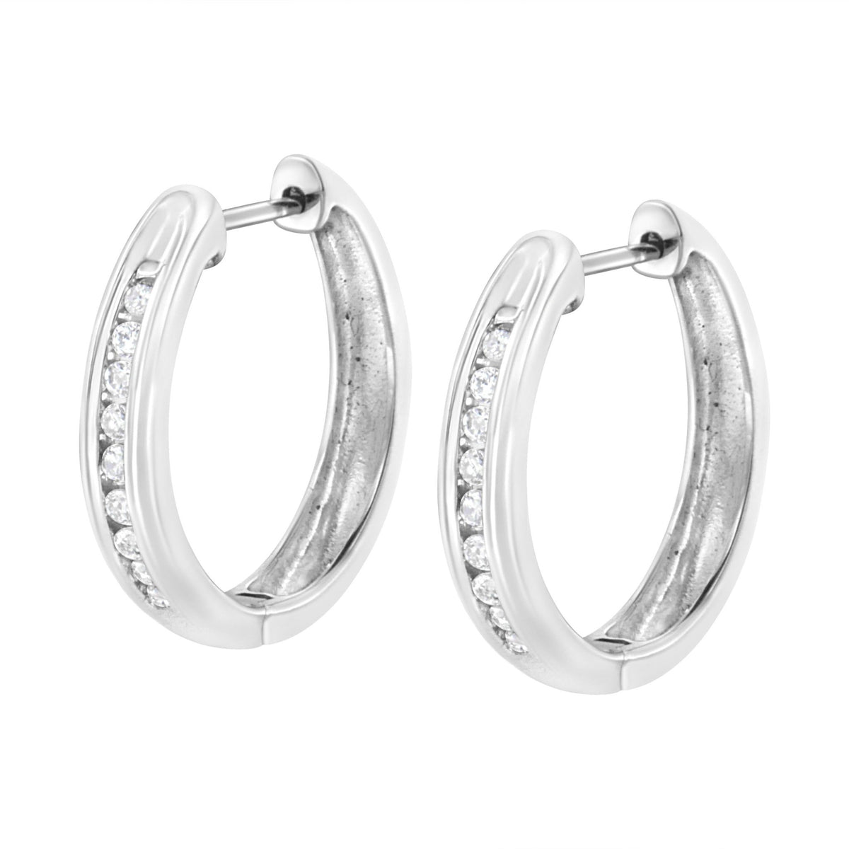 .925 Sterling Silver 1/4 cttw Lab Grown Diamond Hoop Earring (F-G Color, VS2-SI1 Clarity) - LinkagejewelrydesignLinkagejewelrydesign