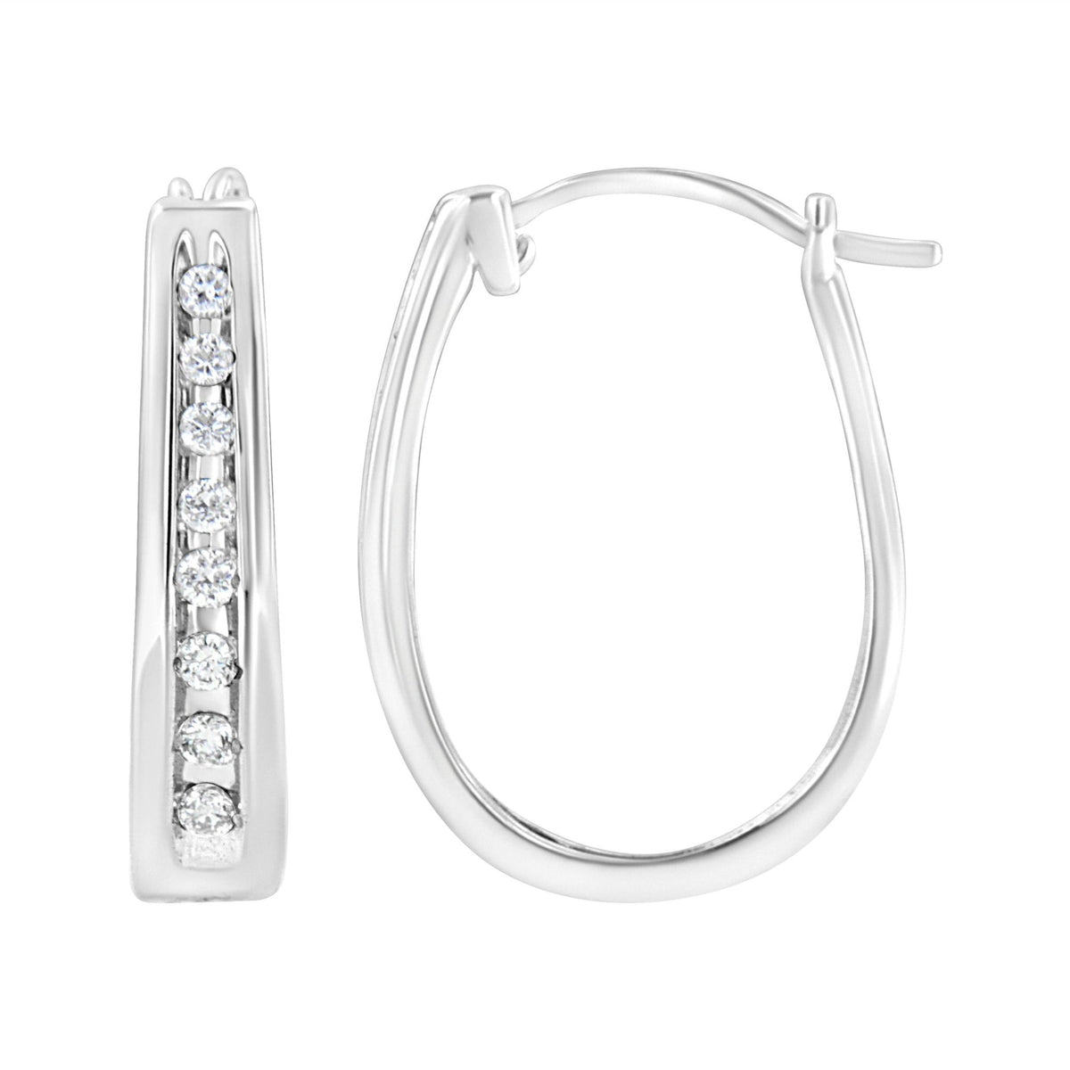 .925 Sterling Silver 1/4 Cttw Lab Grown Diamond Hoop Earring (F-G Color, VS2-SI1 Clarity) - LinkagejewelrydesignLinkagejewelrydesign