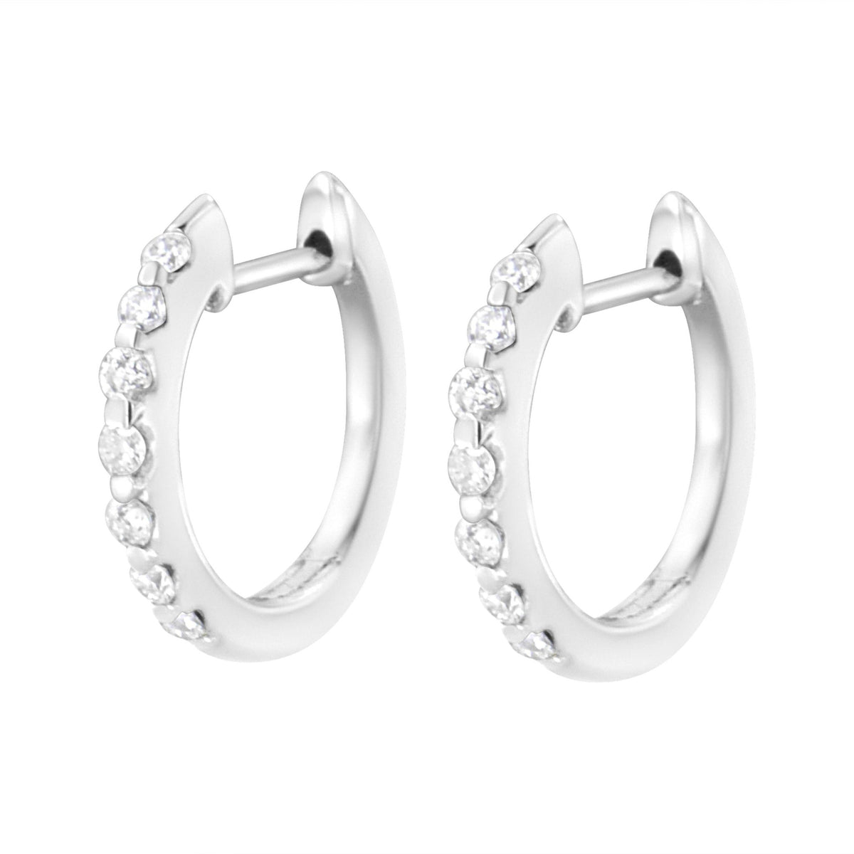 .925 Sterling Silver 1/4 cttw Lab Grown Diamond Huggy Earring (F-G Color, VS2-SI1 Clarity) - LinkagejewelrydesignLinkagejewelrydesign