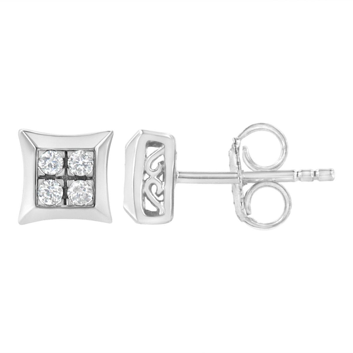 .925 Sterling Silver 1/4 cttw Lab Grown Diamond Kite Earring (F-G Color, VS2-SI1 Clarity) - LinkagejewelrydesignLinkagejewelrydesign