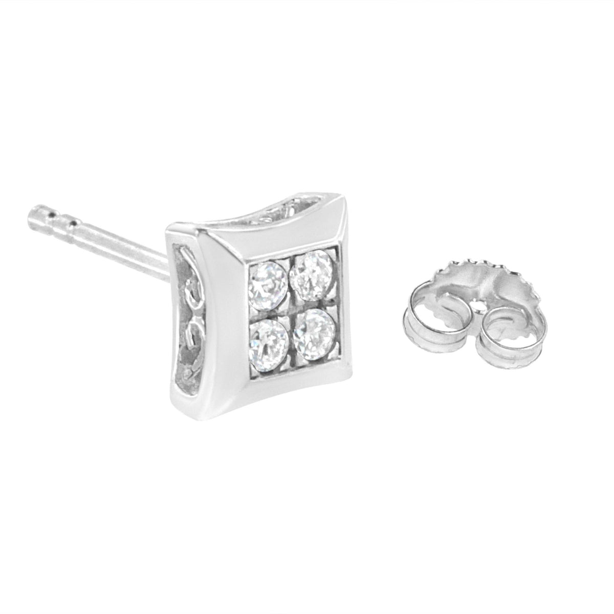 .925 Sterling Silver 1/4 cttw Lab Grown Diamond Kite Earring (F-G Color, VS2-SI1 Clarity) - LinkagejewelrydesignLinkagejewelrydesign