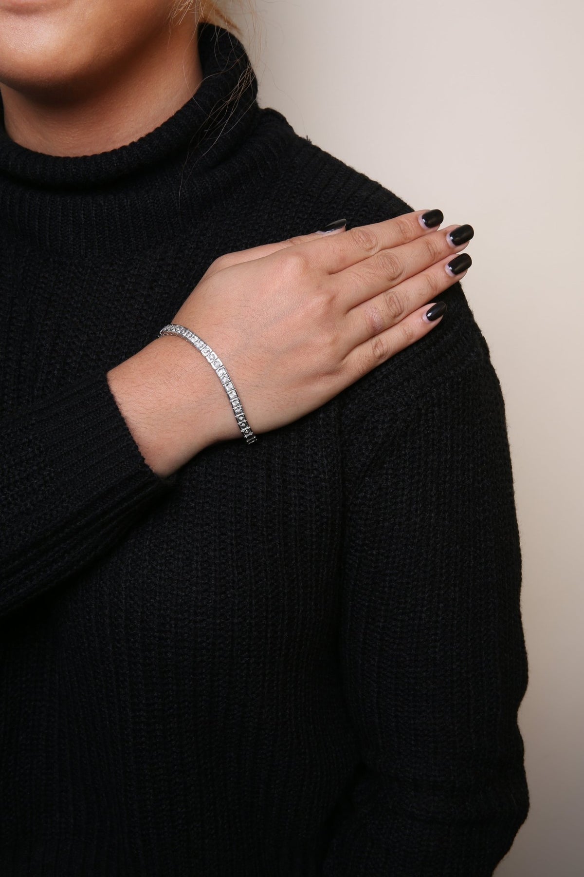 .925 Sterling Silver 1/4 Cttw Miracle Set Diamond and Bead Link 7.25&quot; Tennis Bracelet (I-J Color, I2-I3 Clarity) - LinkagejewelrydesignLinkagejewelrydesign