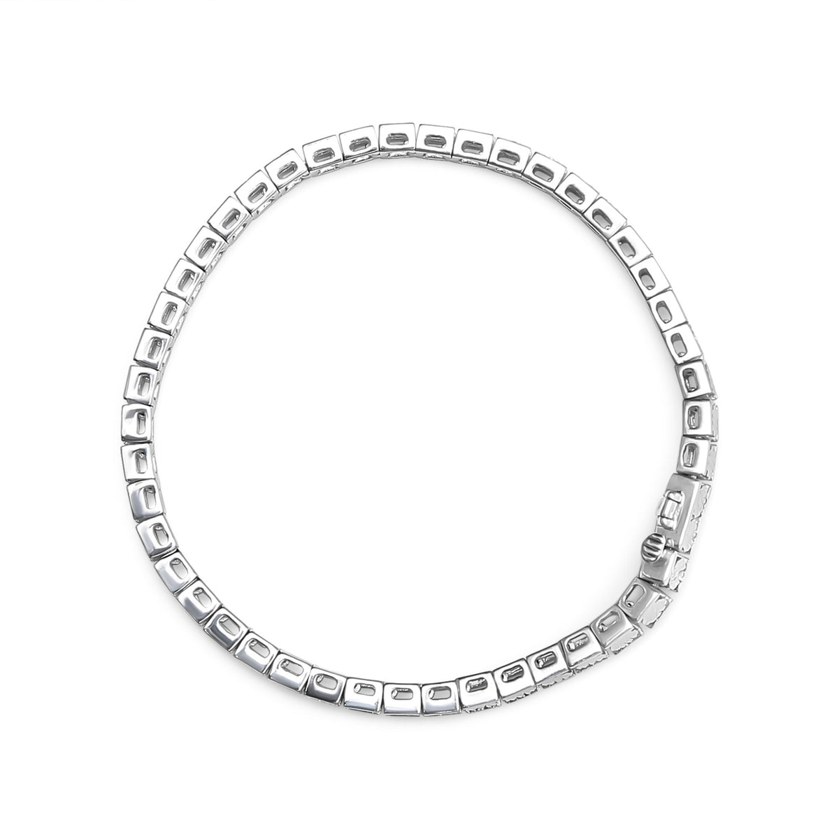.925 Sterling Silver 1/4 Cttw Miracle Set Diamond and Bead Link 7.25&quot; Tennis Bracelet (I-J Color, I2-I3 Clarity) - LinkagejewelrydesignLinkagejewelrydesign